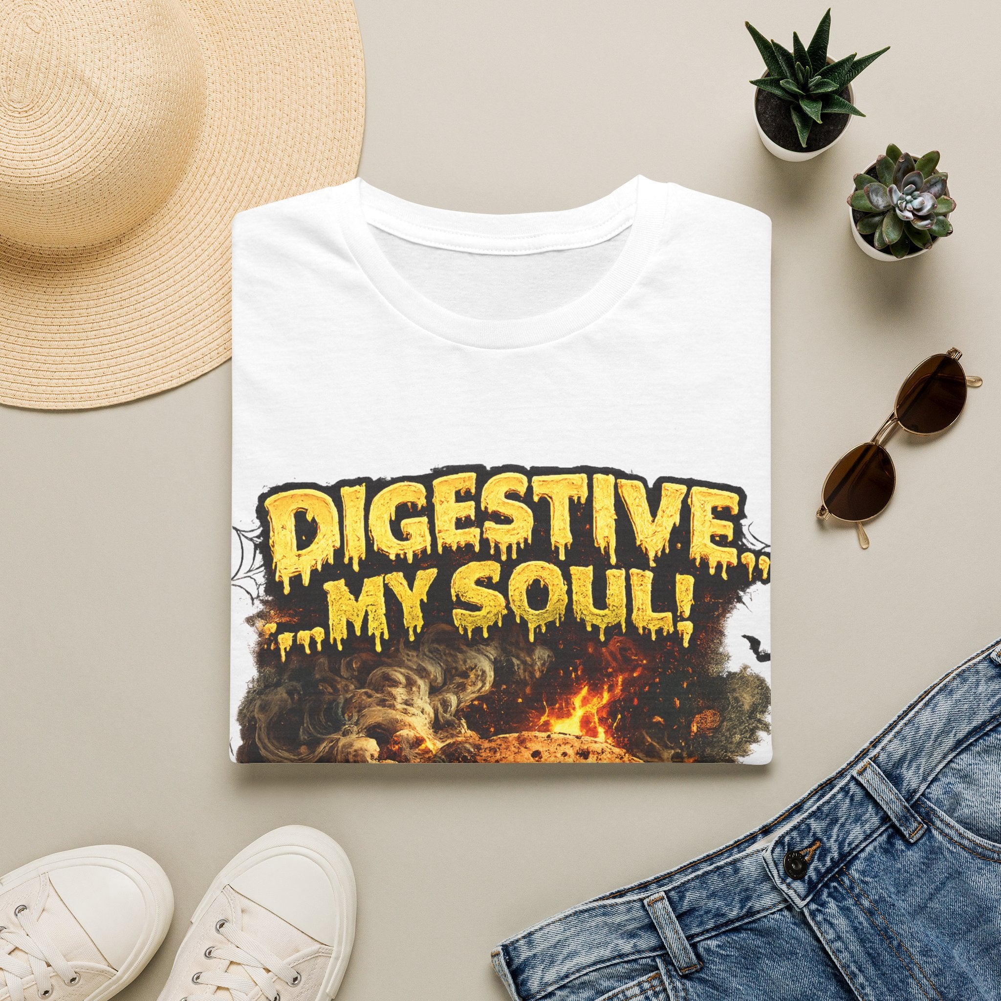 Digestive My Soul Graphic T‑Shirt — Horror Monster Skull Design