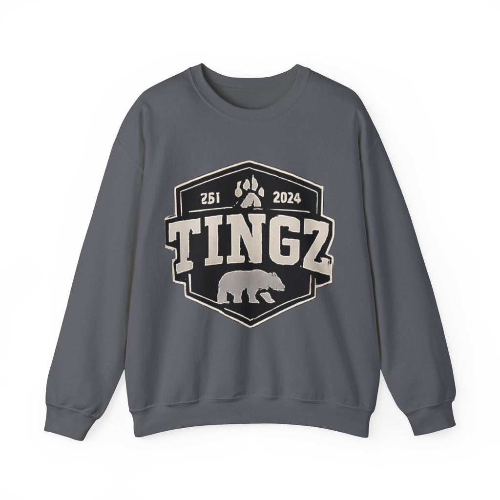 BEAR TINGZ  Badge Unisex Crewneck Sweatshirt | Vintage Wildlife Graphic Sweatshirt | Classic Streetwear Pullover