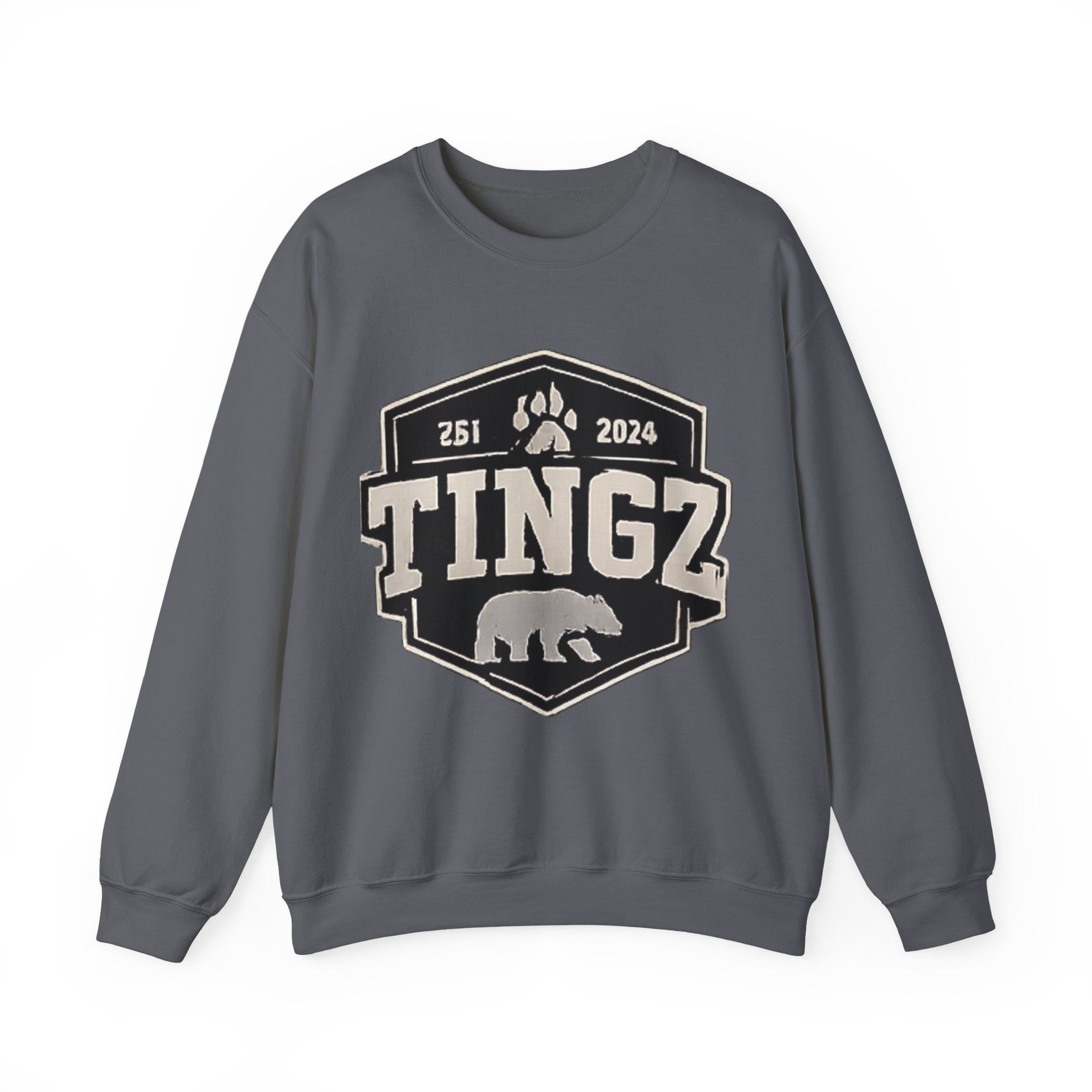 BEAR TINGZ  Badge Unisex Crewneck Sweatshirt | Vintage Wildlife Graphic Sweatshirt | Classic Streetwear Pullover