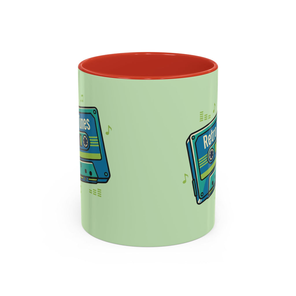 Retro Tunes Accent Coffee Mug — Cassette Tape Music Lovers Gift (11/15oz)