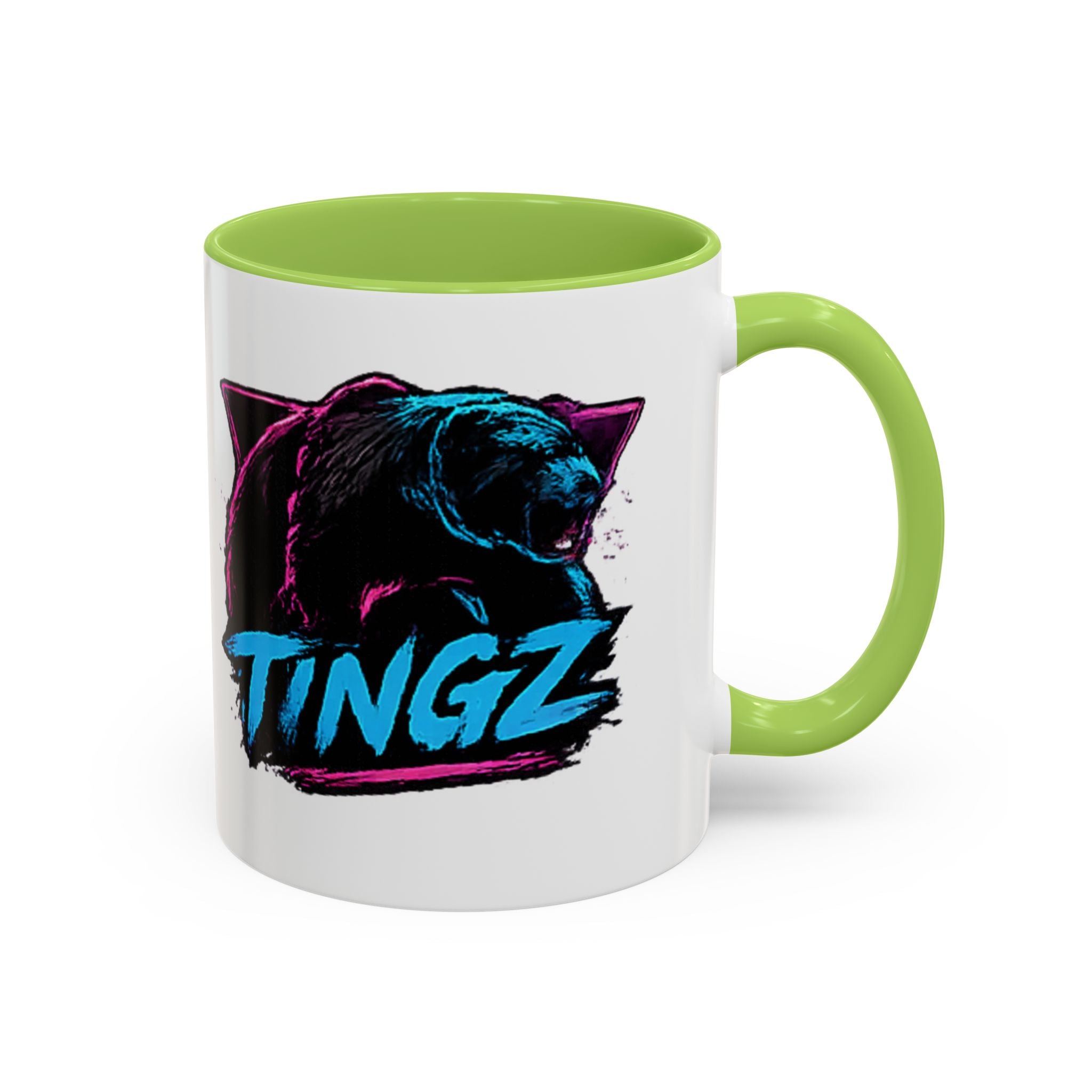 Bear Tingz Accent Coffee Mug — 11/15oz Gamer Logo Ceramic Mug