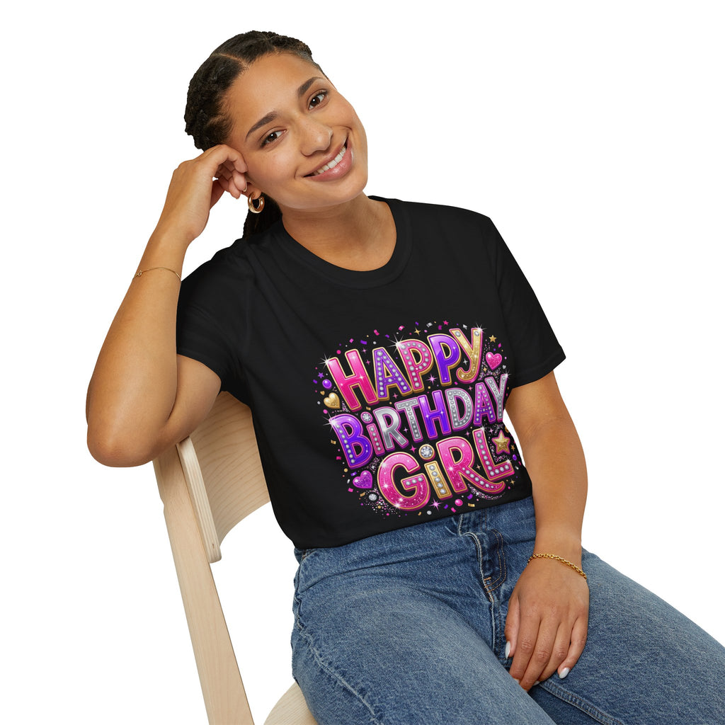Happy Birthday Girl T-Shirt — Colorful Confetti Party Tee