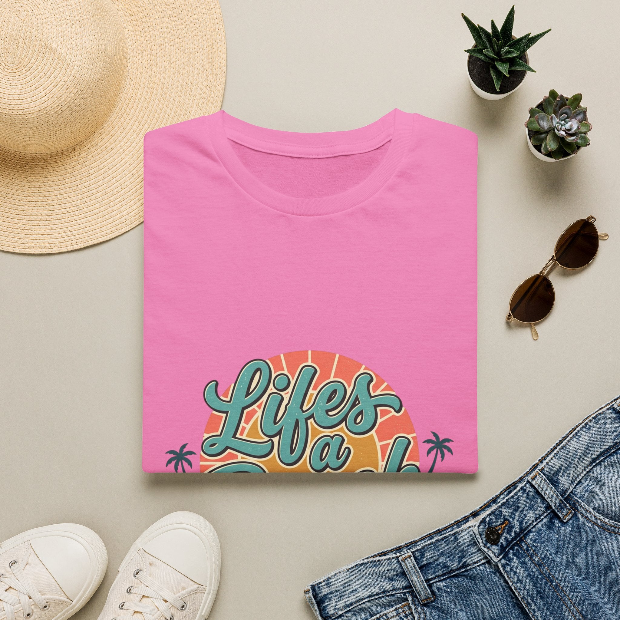 Life's a Beach T-Shirt — Retro Palm Sunset Summer Tee