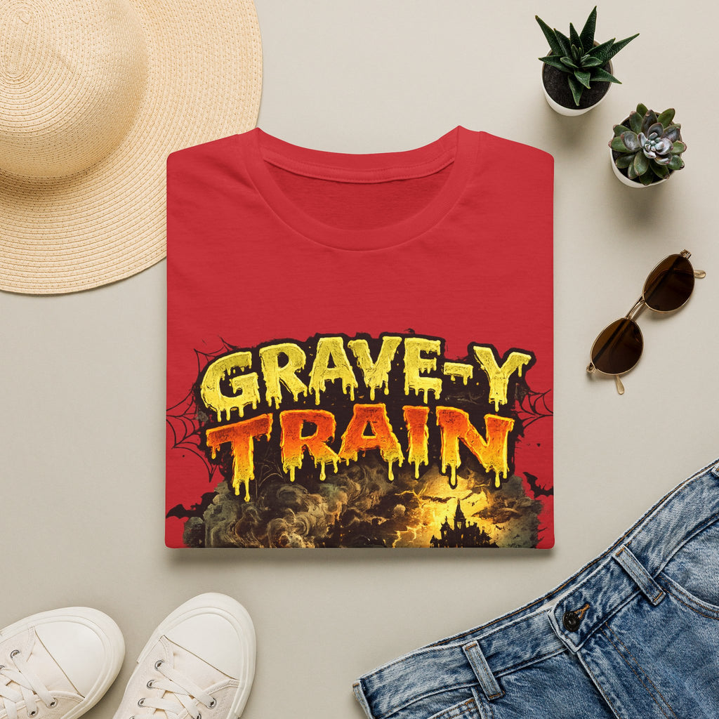 Grave-Y Train T-Shirt — Retro Horror Skull Graphic Tee