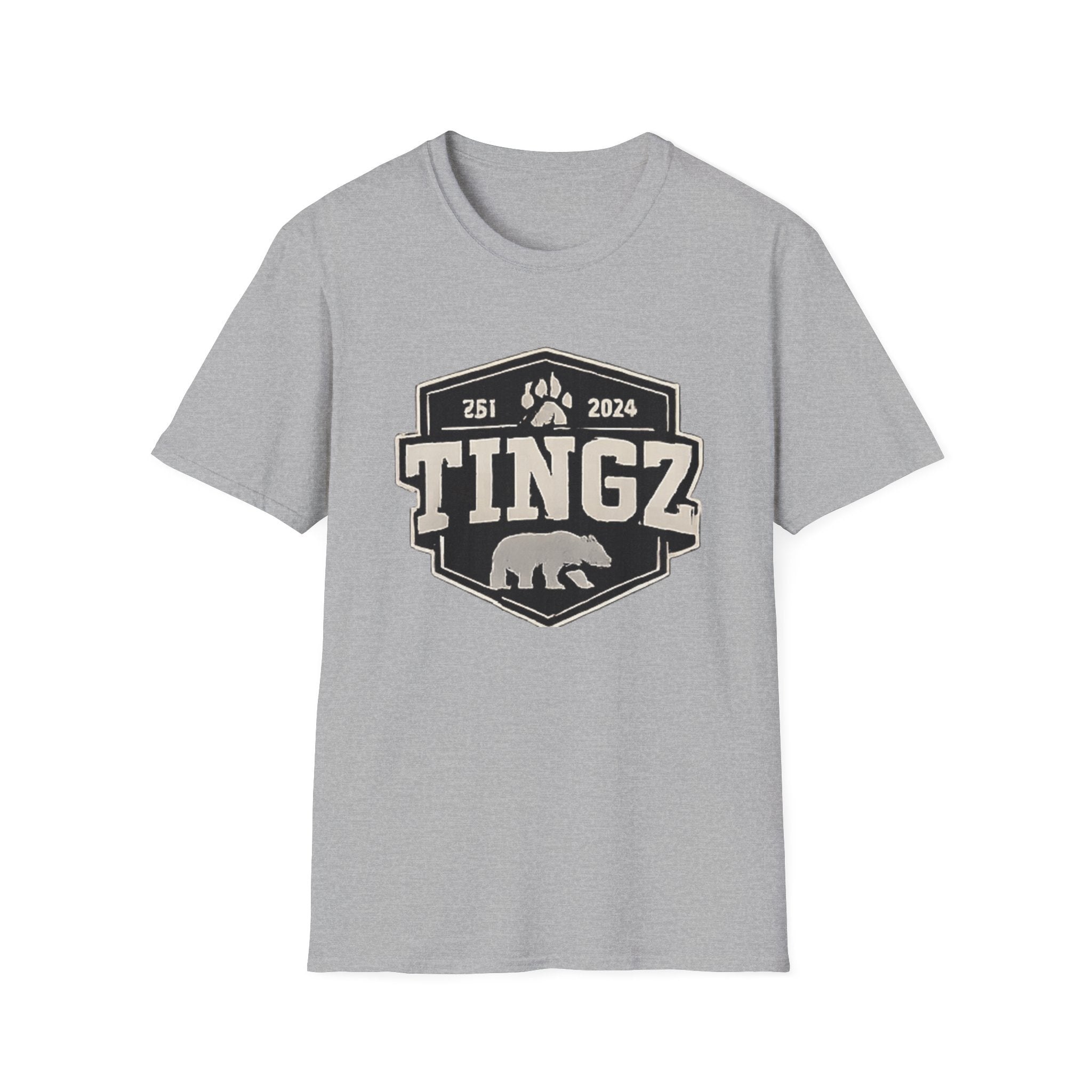 Bear Tingz Logo T‑Shirt — Retro Paw Emblem Tee