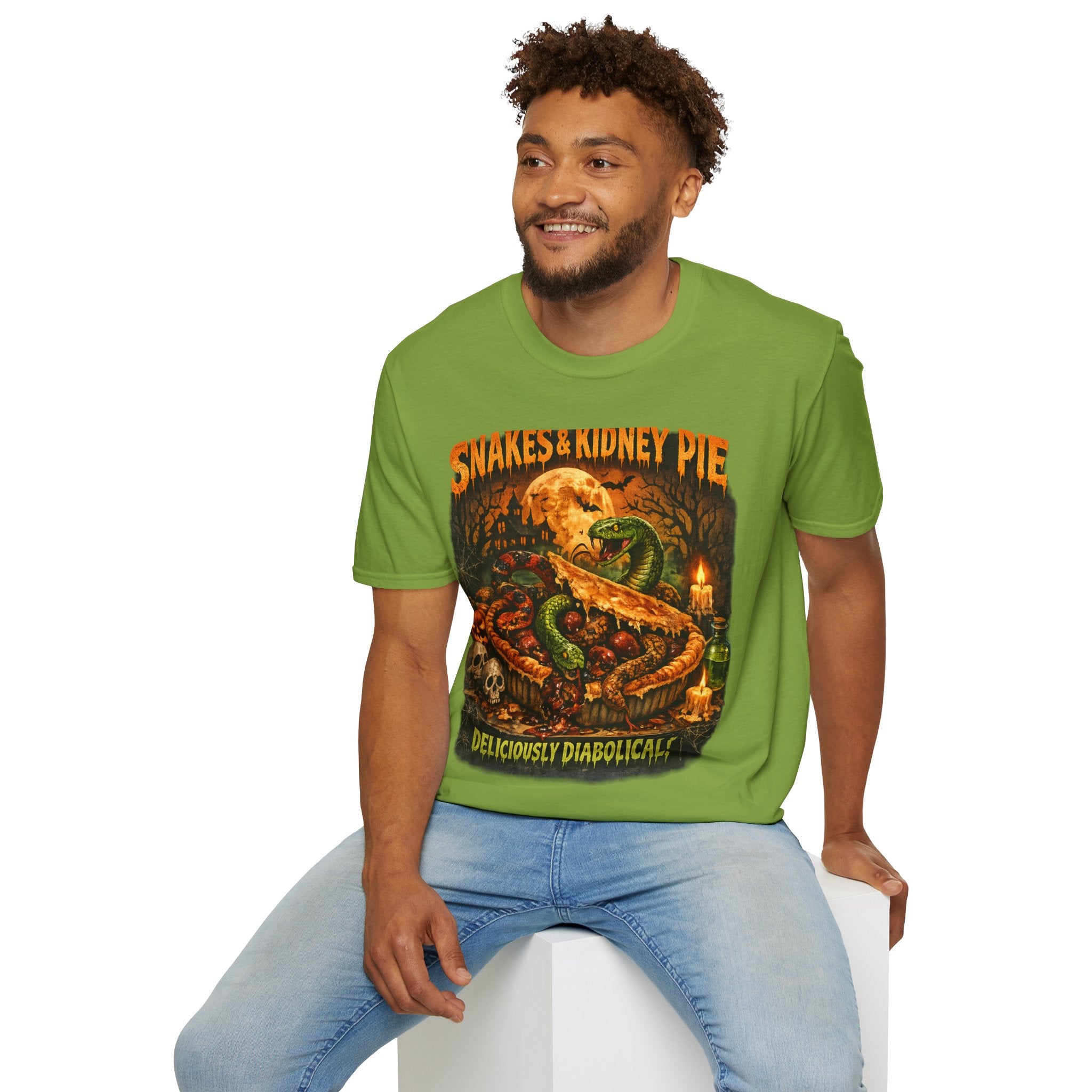 Snakes & Kidney Pie Tee — Spooky Retro Halloween Graphic T-Shirt