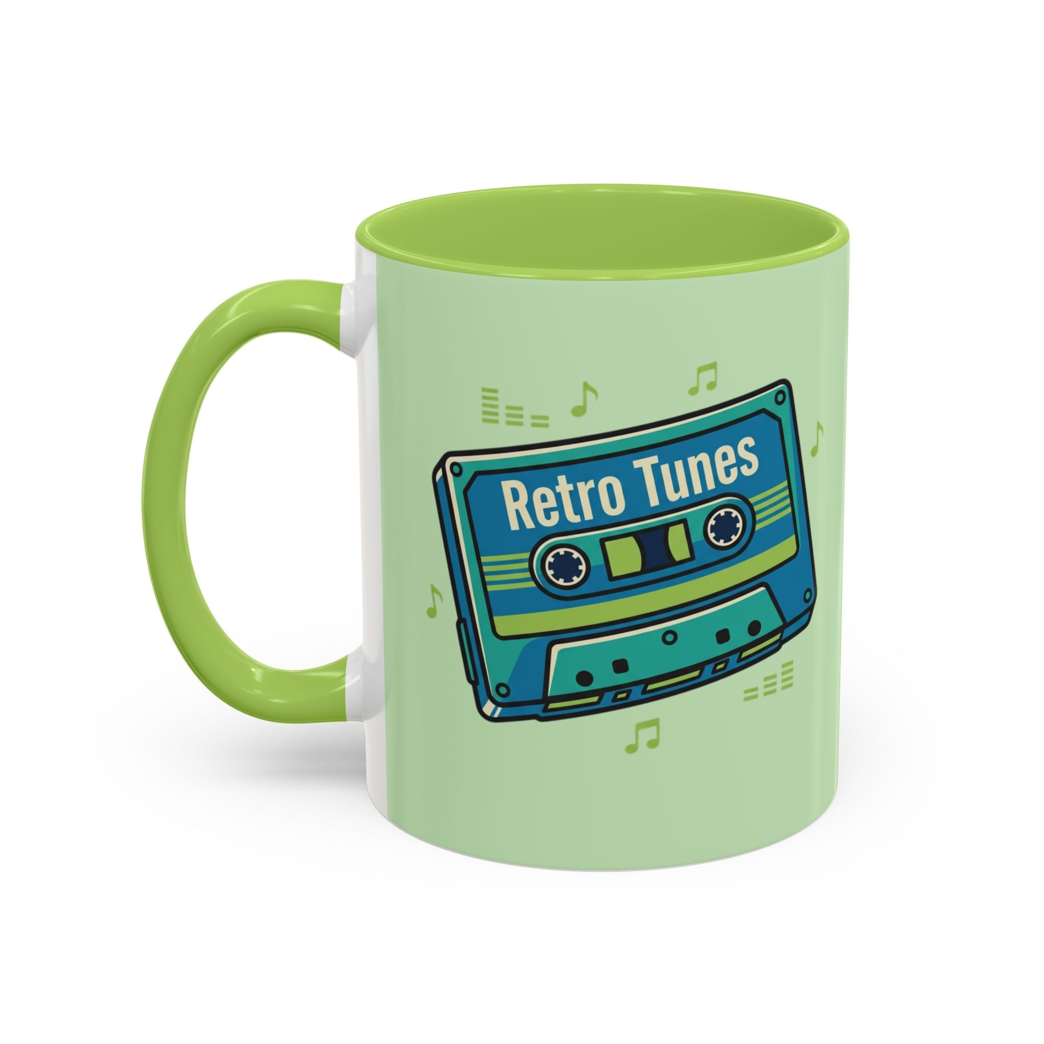 Retro Tunes Accent Coffee Mug — Cassette Tape Music Lovers Gift (11/15oz)
