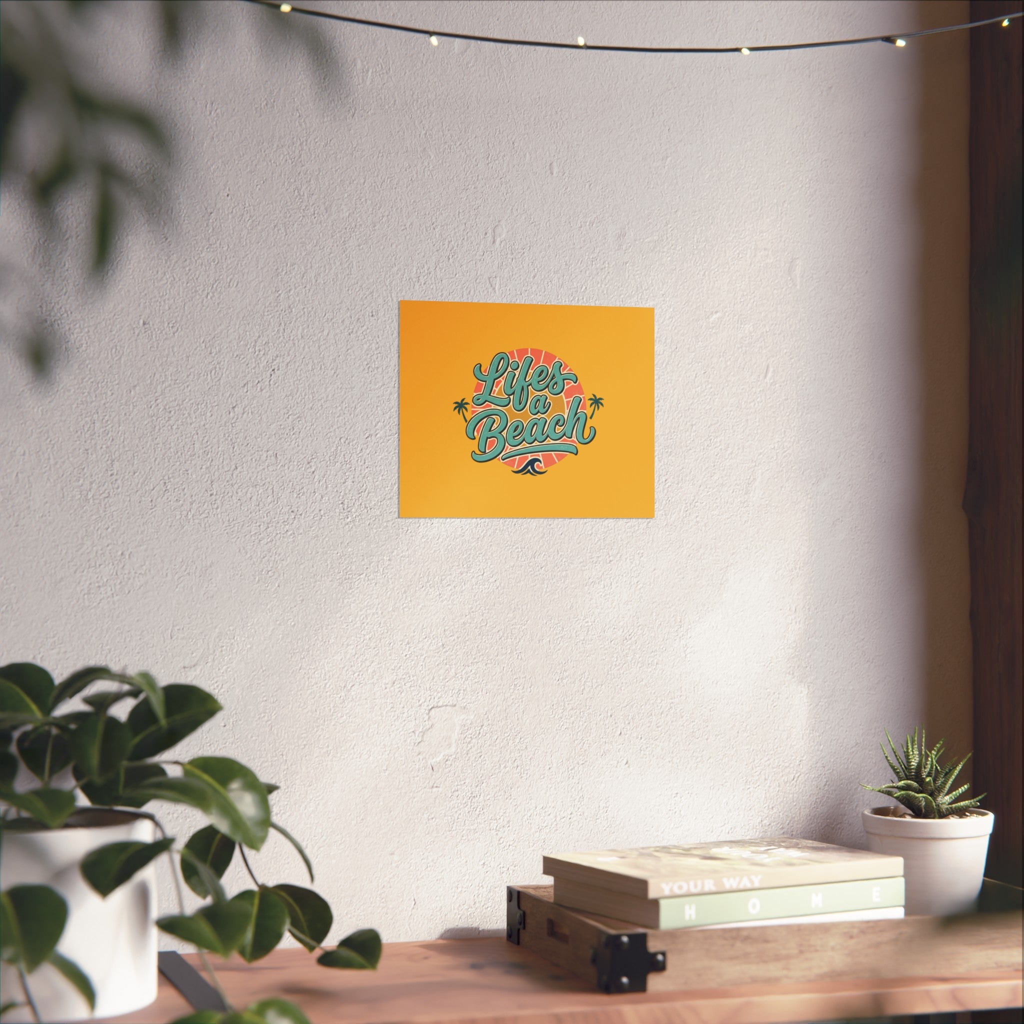Fine Art Poster — "Life's a Beach" Retro Typography Wall Art
