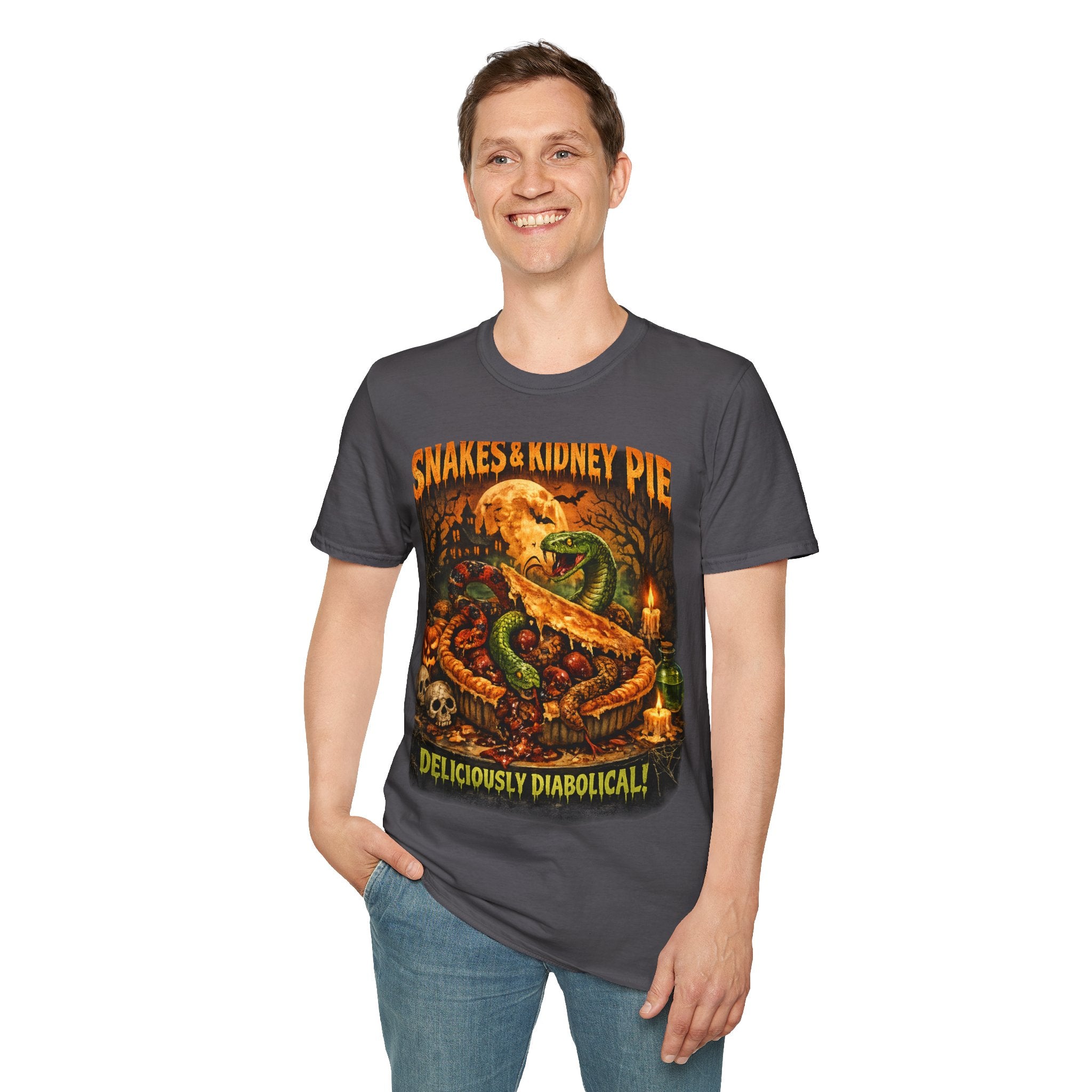 Snakes & Kidney Pie Tee — Spooky Retro Halloween Graphic T-Shirt