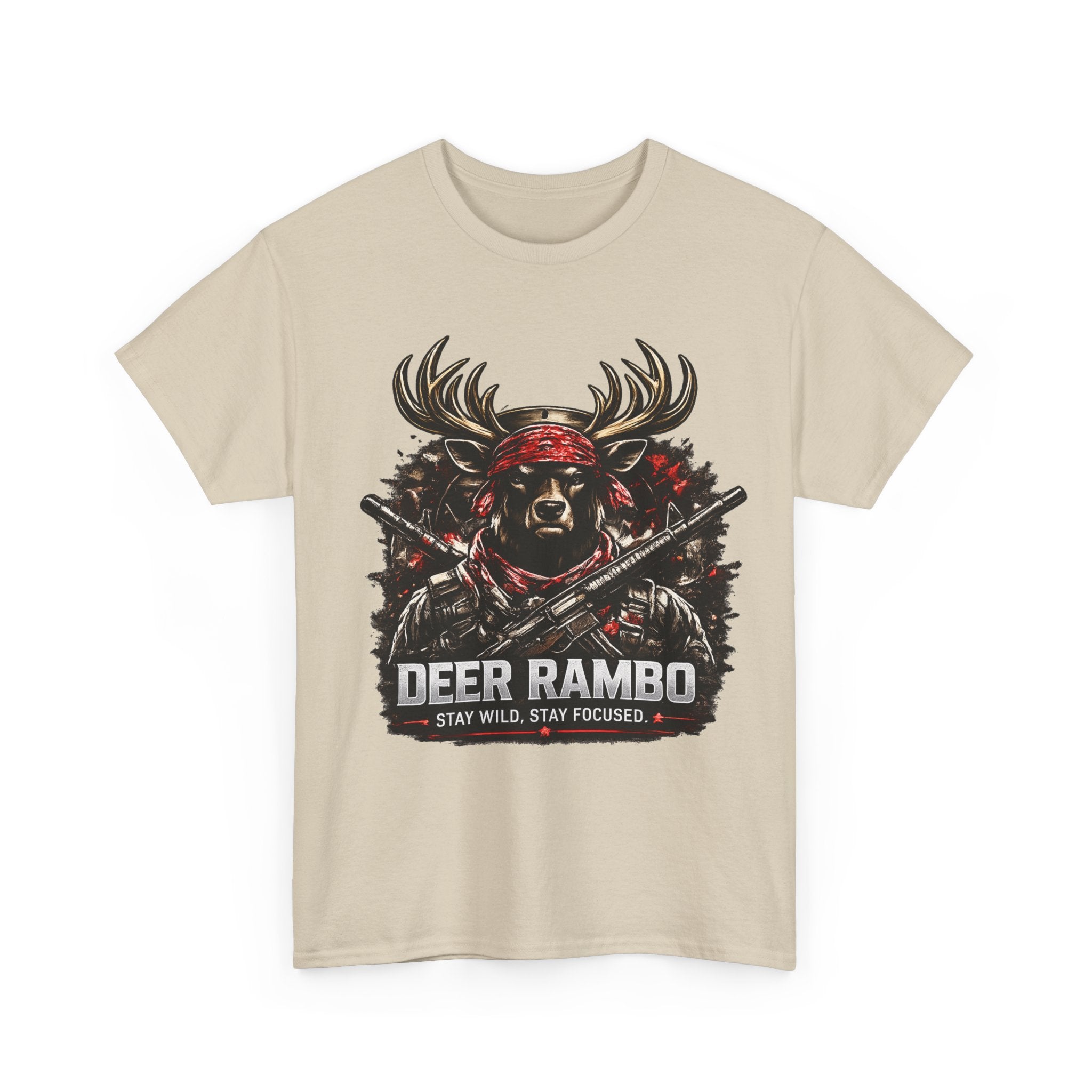 Deer Rambo Graphic Tee — Hunting Deer Rambo T-Shirt