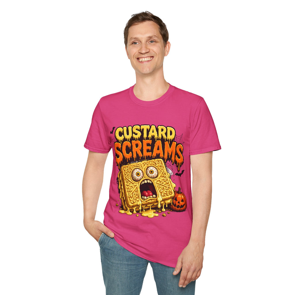 Custard Screams Halloween T-Shirt — Spooky Dessert Graphic Tee