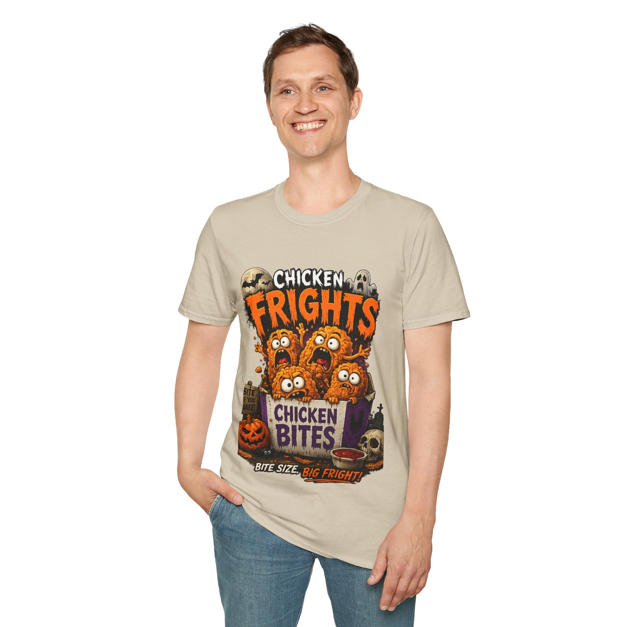 Chicken Frights T-Shirt — Cute Spooky Halloween Chicken Bites Tee