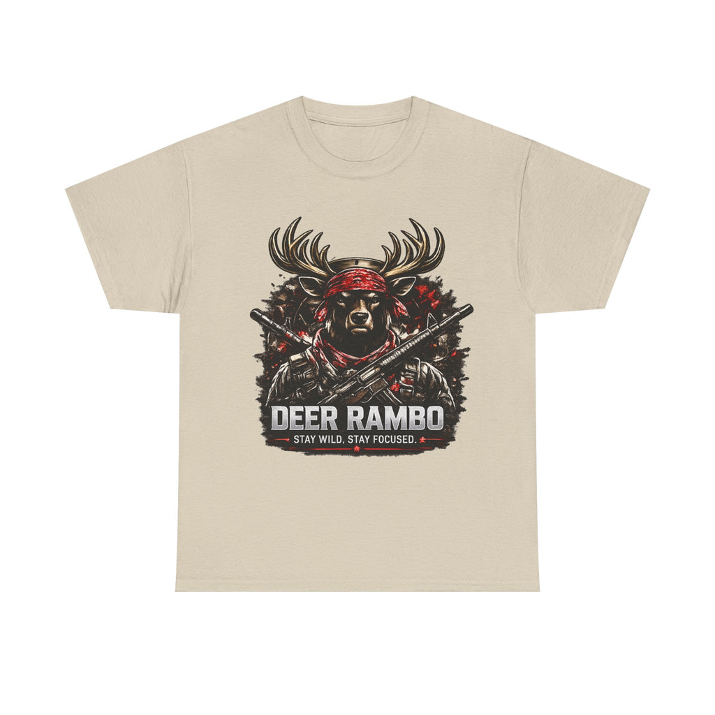 Deer Rambo Graphic Tee — Hunting Deer Rambo T-Shirt