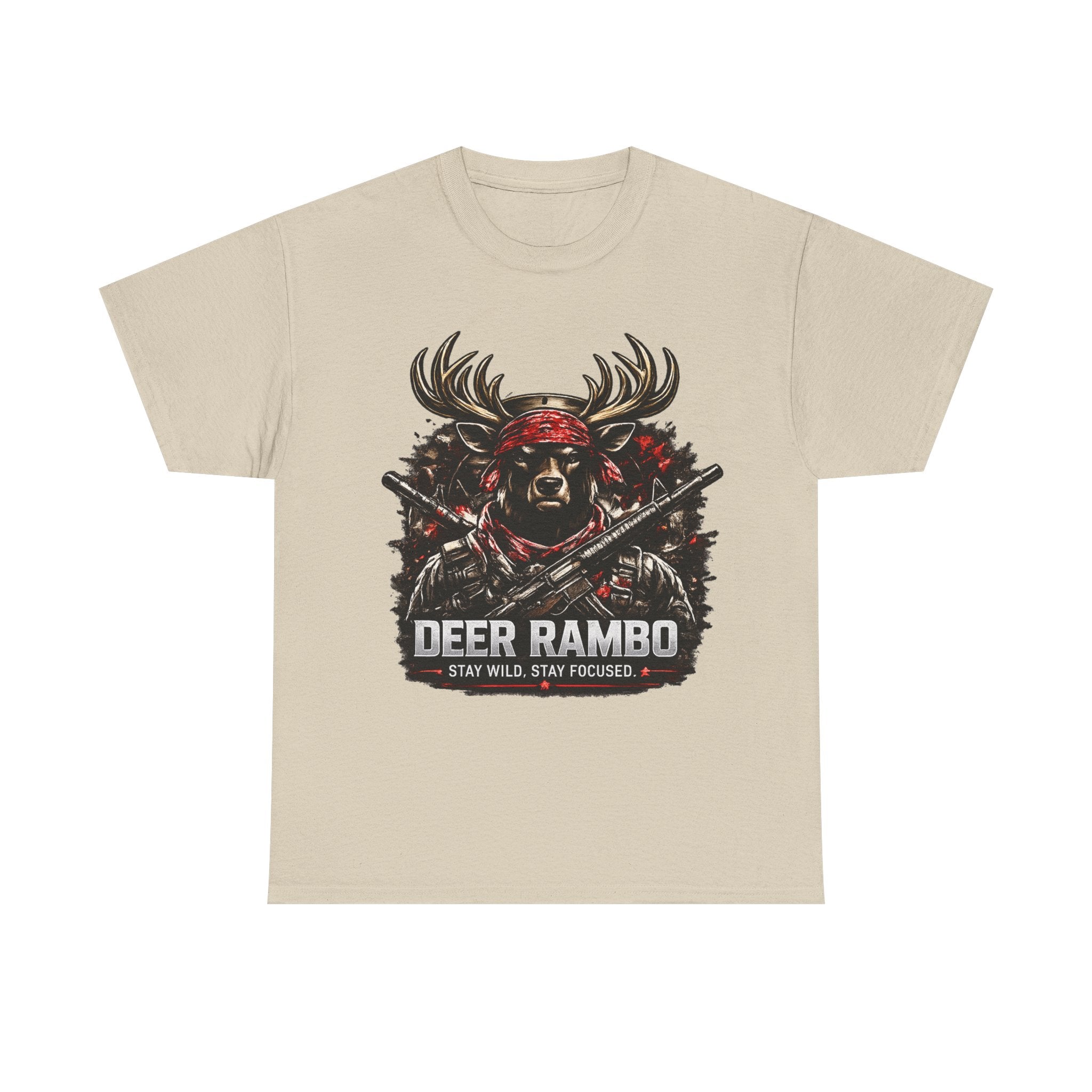 Deer Rambo Graphic Tee — Hunting Deer Rambo T-Shirt