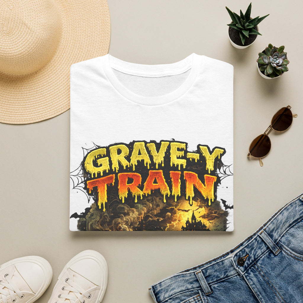 Grave-Y Train T-Shirt — Retro Horror Skull Graphic Tee
