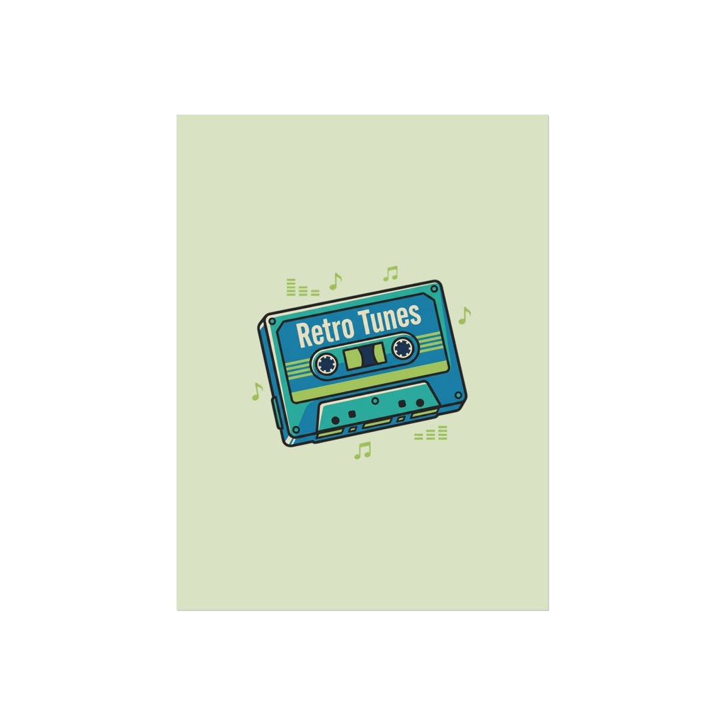 Retro Tunes Cassette Poster — Vintage Music Wall Art