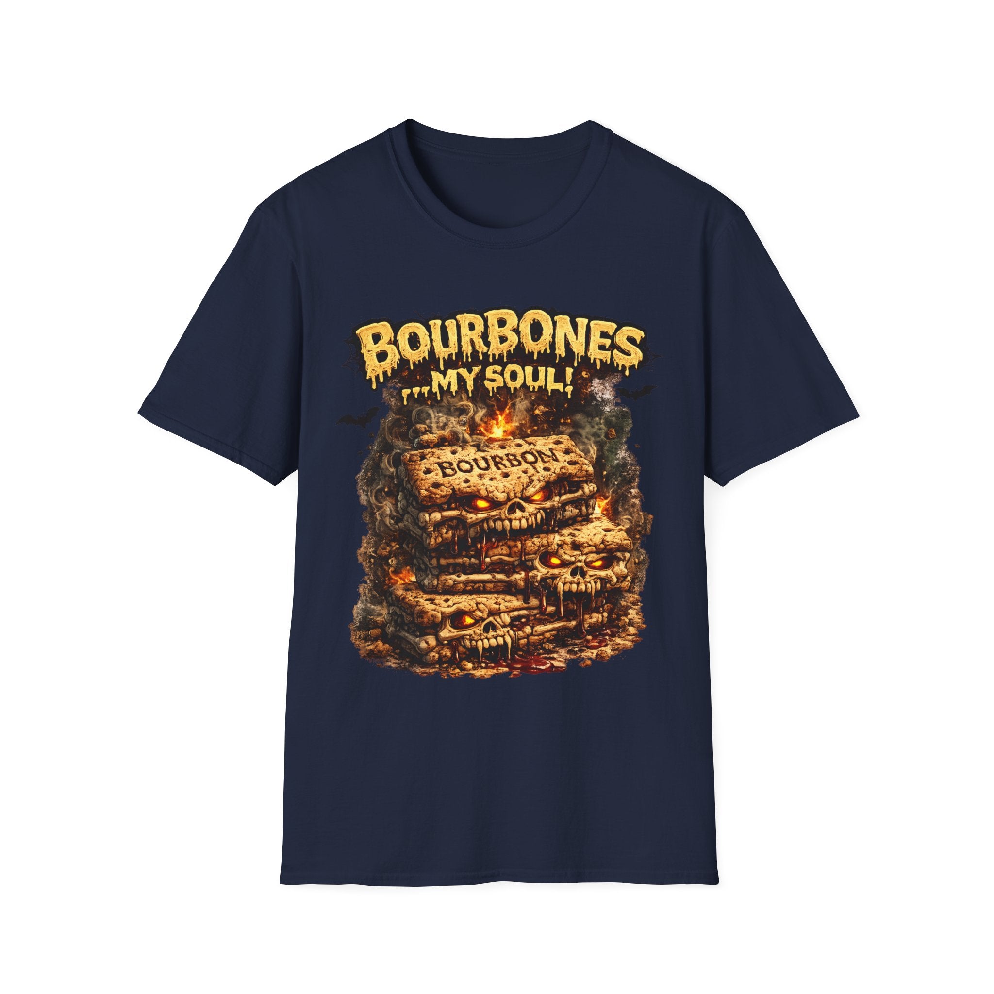 Bourbones My Soul T‑Shirt — Vintage Whiskey Skull Graphic Tee