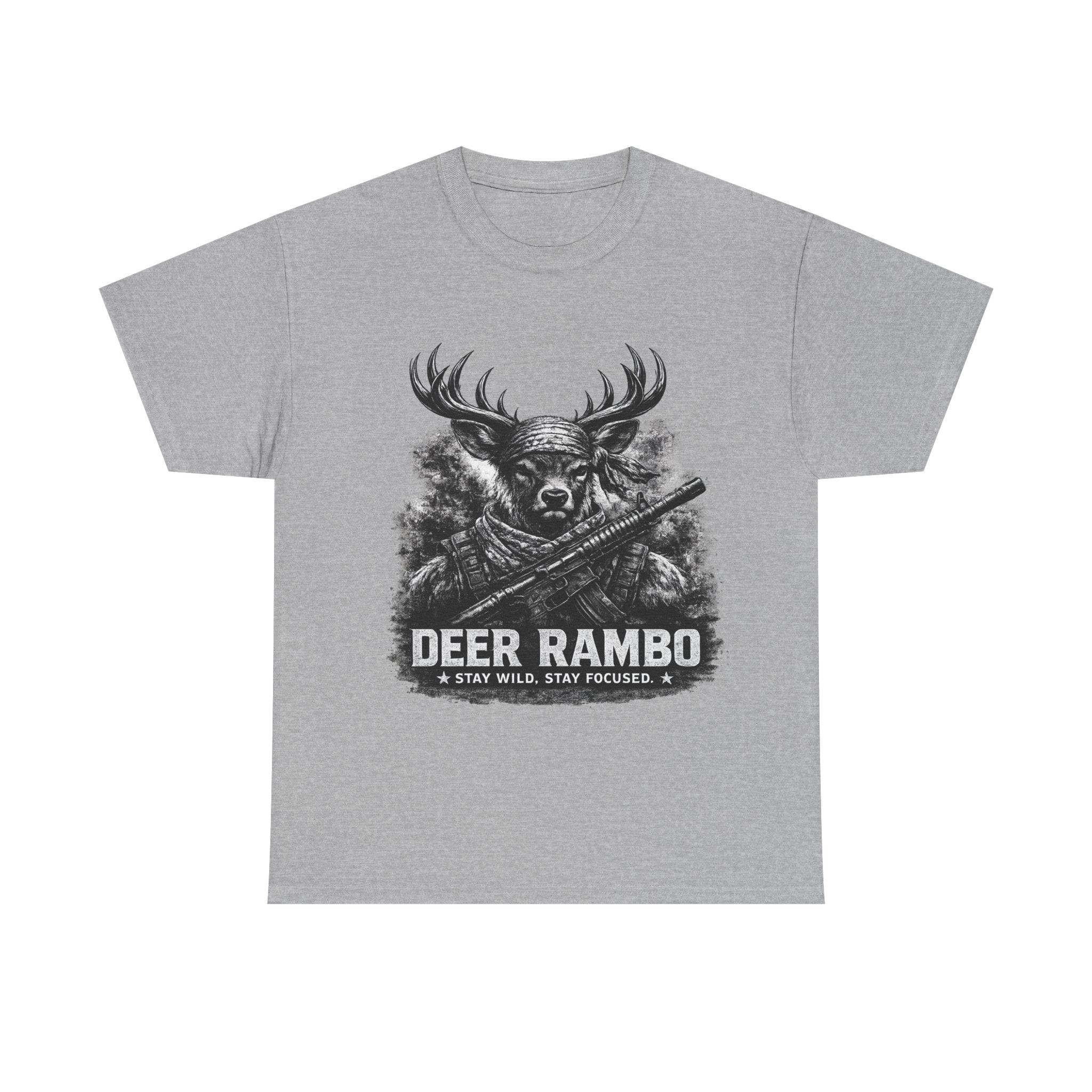 Deer Rambo Skull T-Shirt | Hunter Gift | Woodland Deer Shirt | Rustic Outdoor Tee | Unisex Shirt