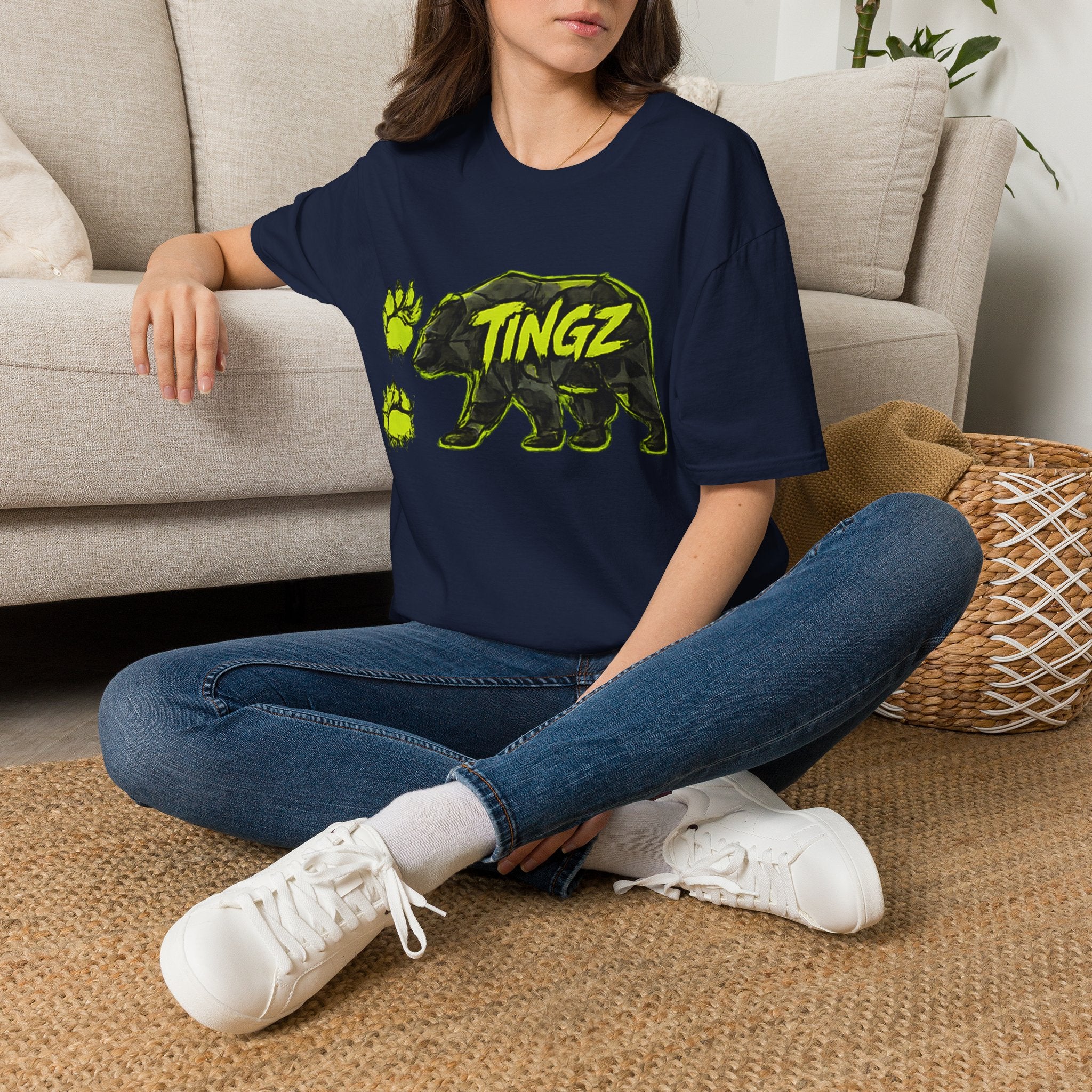 Bear TINGZ Paw Graphic T-Shirt —  Neon Logo