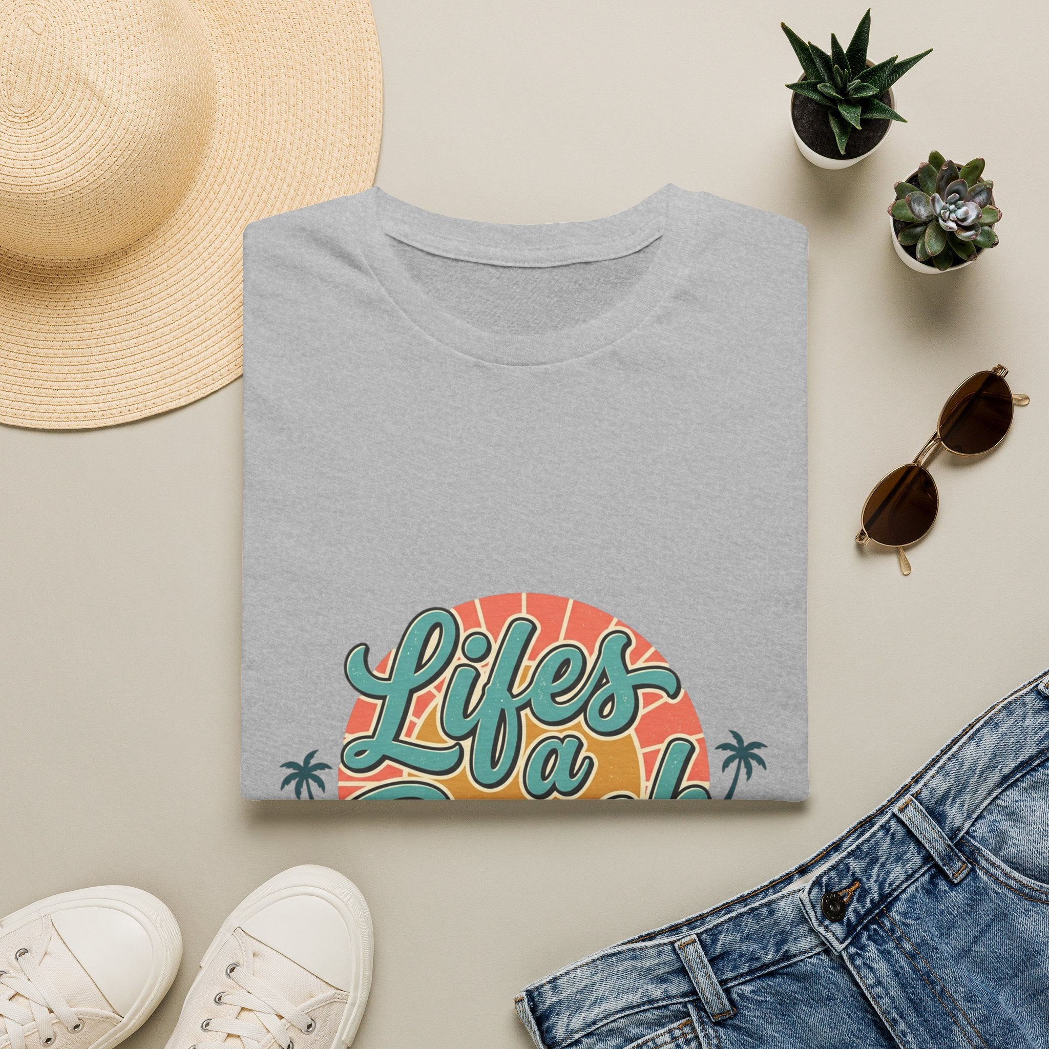 Life's a Beach T-Shirt — Retro Palm Sunset Summer Tee