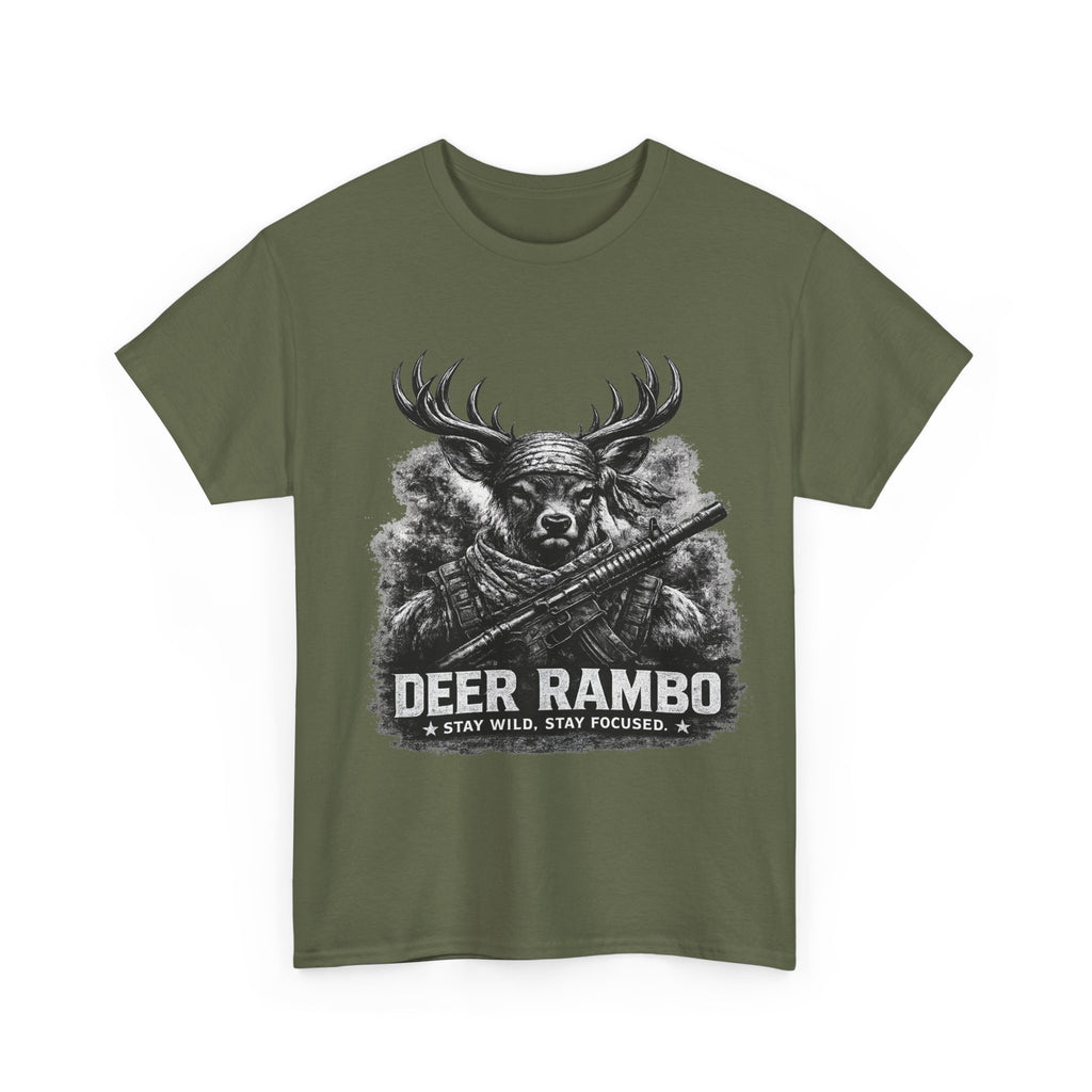 Deer Rambo Skull T-Shirt | Hunter Gift | Woodland Deer Shirt | Rustic Outdoor Tee | Unisex Shirt