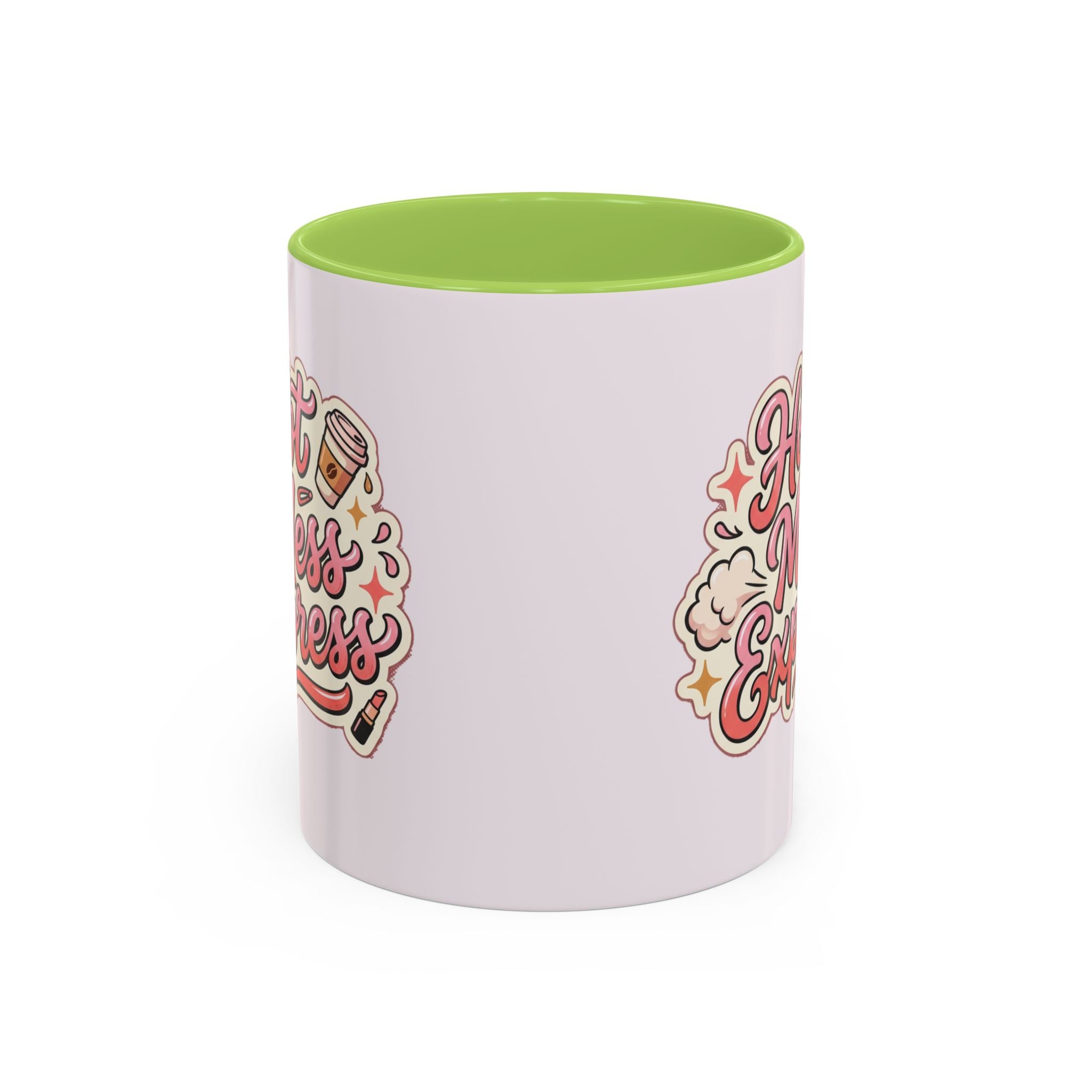 Hot Mess Express Coffee Mug — Funny Pink Accent Mug for Coffee Lovers