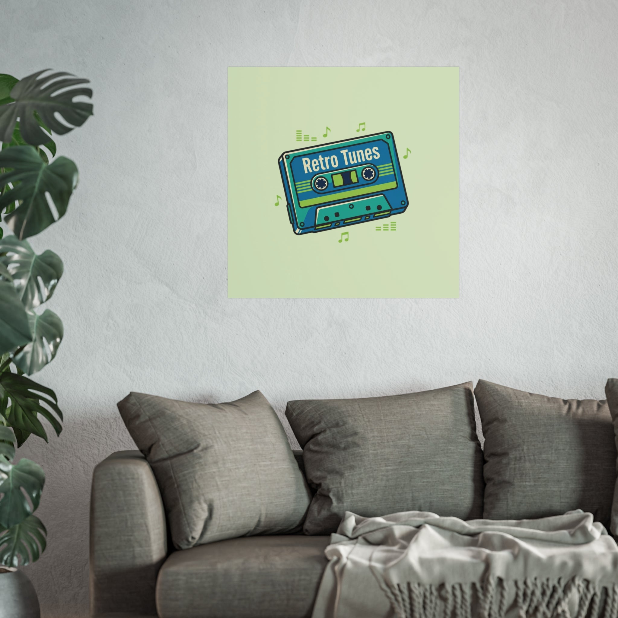 Retro Tunes Cassette Poster — Vintage Music Wall Art