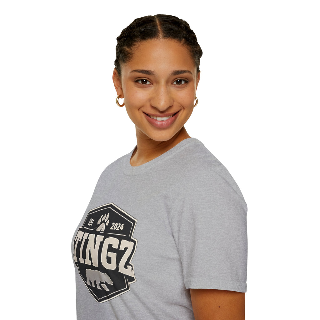 Bear Tingz Logo T‑Shirt — Retro Paw Emblem Tee