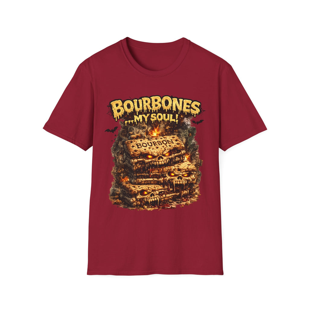 Bourbones My Soul T‑Shirt — Vintage Whiskey Skull Graphic Tee