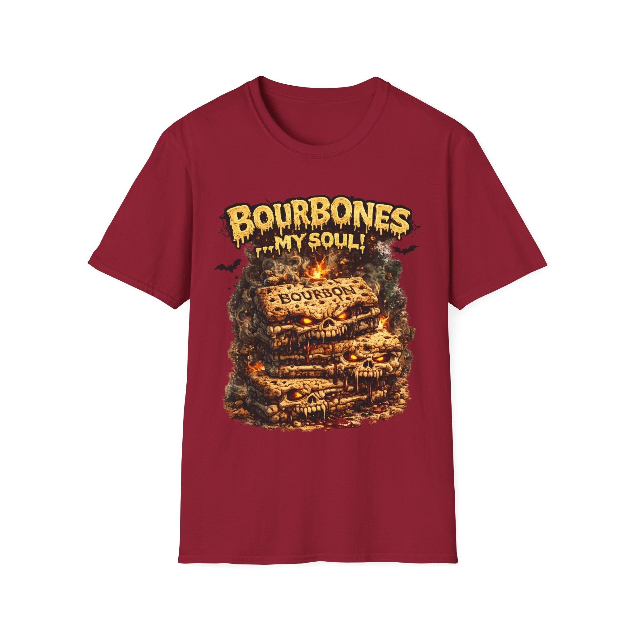 Bourbones My Soul T‑Shirt — Vintage Whiskey Skull Graphic Tee