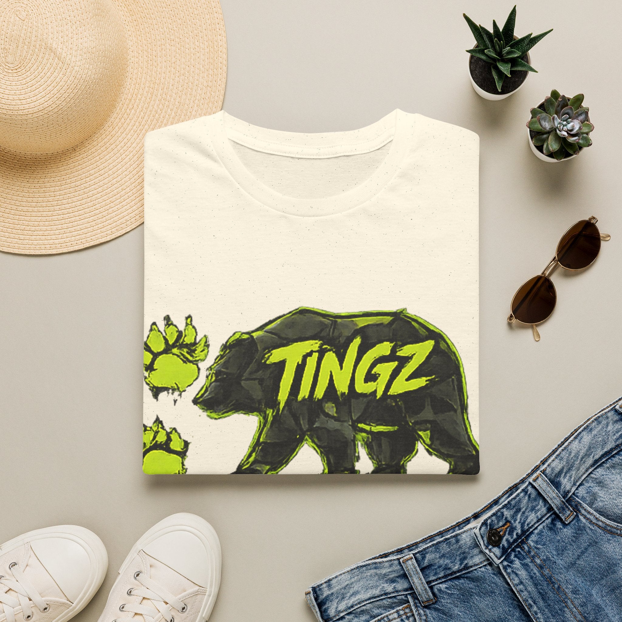 Bear TINGZ Paw Graphic T-Shirt —  Neon Logo