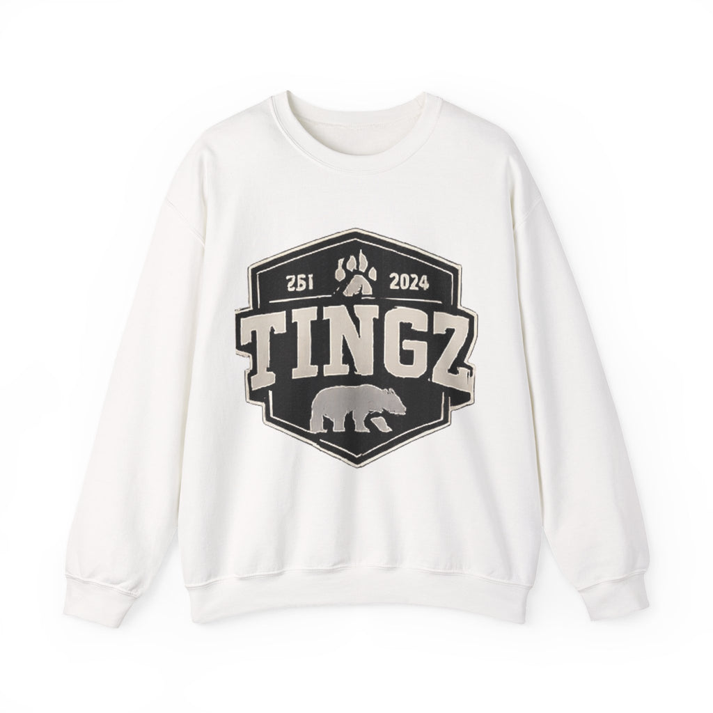 BEAR TINGZ  Badge Unisex Crewneck Sweatshirt | Vintage Wildlife Graphic Sweatshirt | Classic Streetwear Pullover