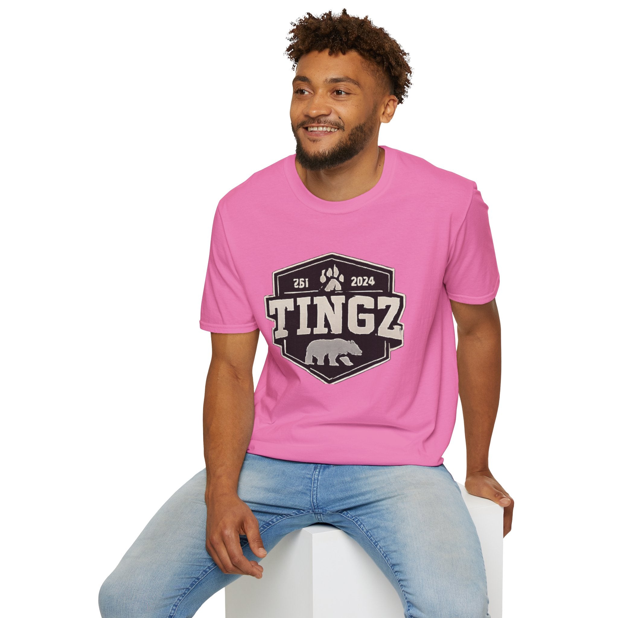 Bear Tingz Logo T‑Shirt — Retro Paw Emblem Tee
