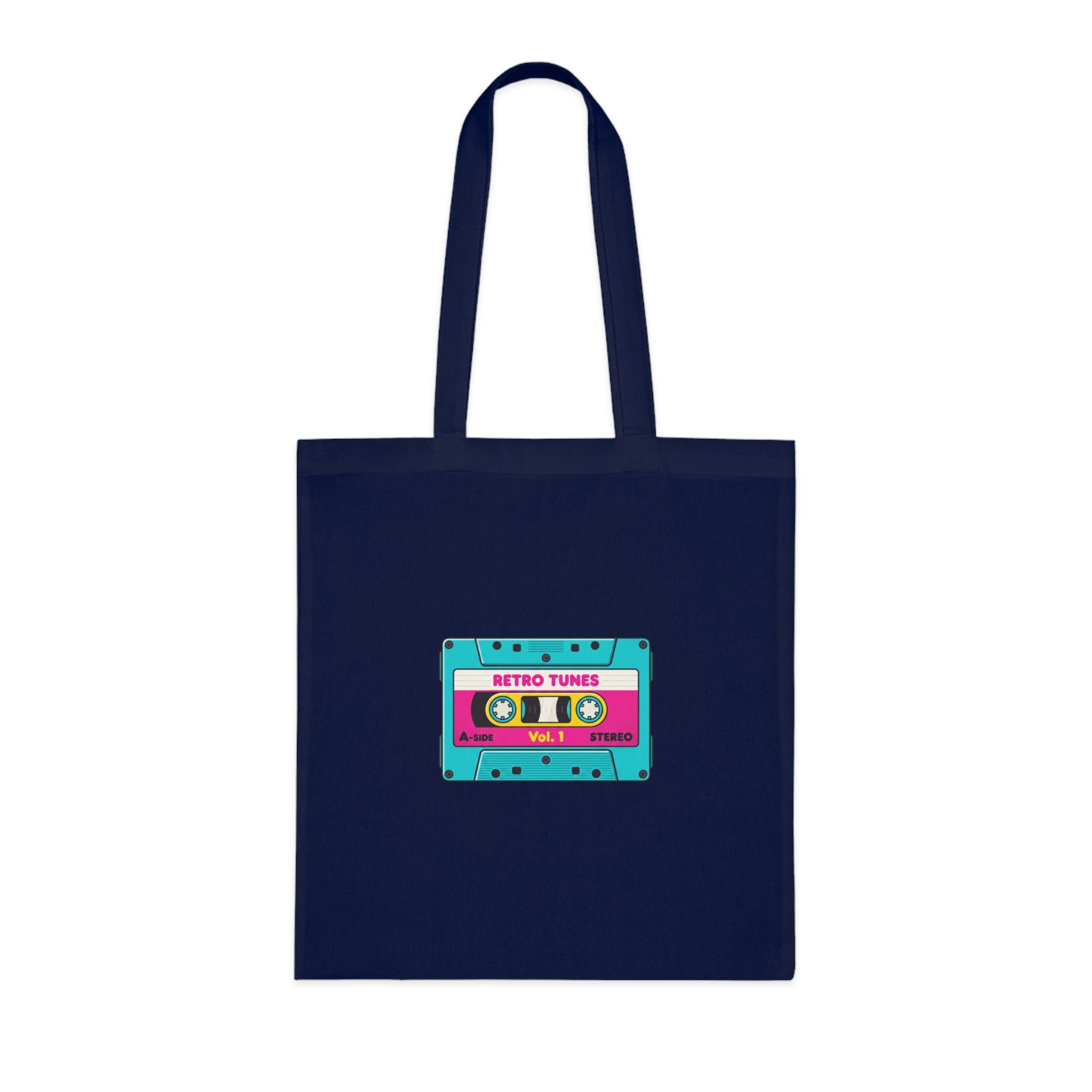 Retro Cassette Tote Bag — 'Retro Tunes' Cotton Grocery & Music Festival Tote