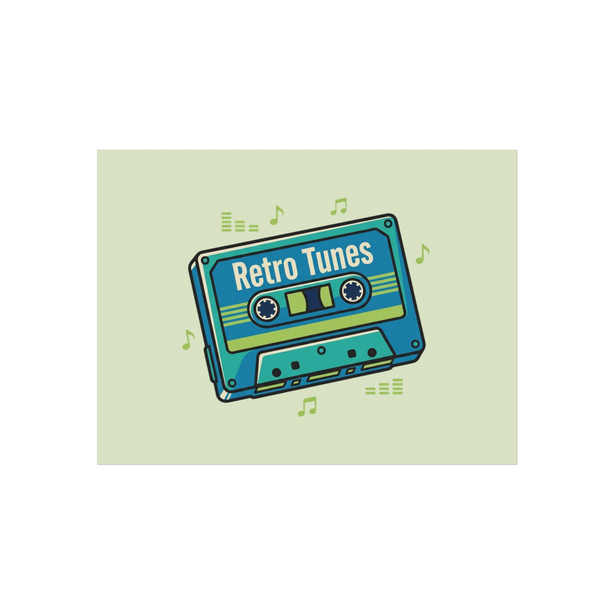 Retro Tunes Cassette Poster — Vintage Music Wall Art