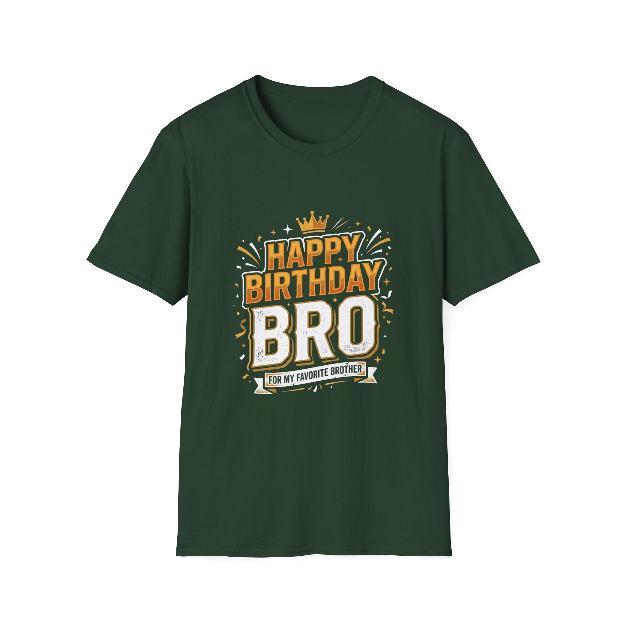 Happy Birthday Bro T-Shirt — Bold Crowned Birthday Tee for Brother
