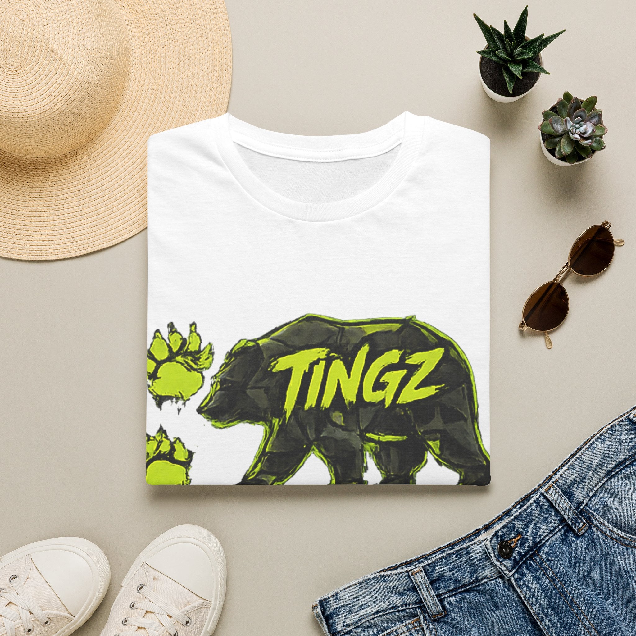 Bear TINGZ Paw Graphic T-Shirt —  Neon Logo