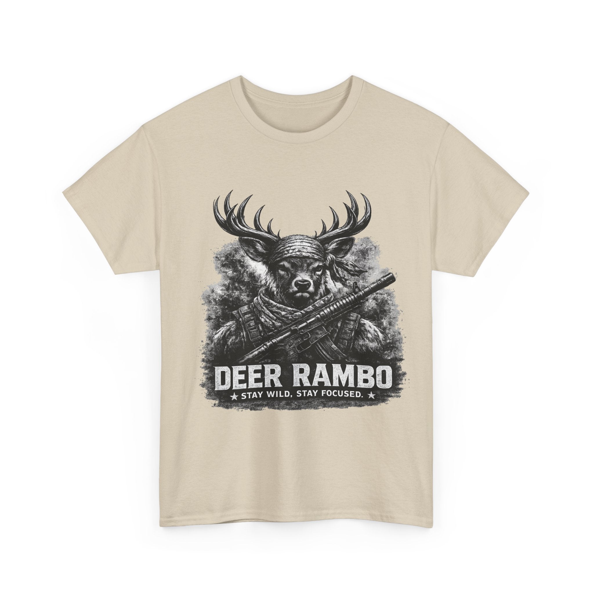 Deer Rambo Skull T-Shirt | Hunter Gift | Woodland Deer Shirt | Rustic Outdoor Tee | Unisex Shirt