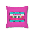 Copy of Retro Cassette Tape Pillow Cover — 'Retro Tunes Vol. 1' Square Throw Pillowcase