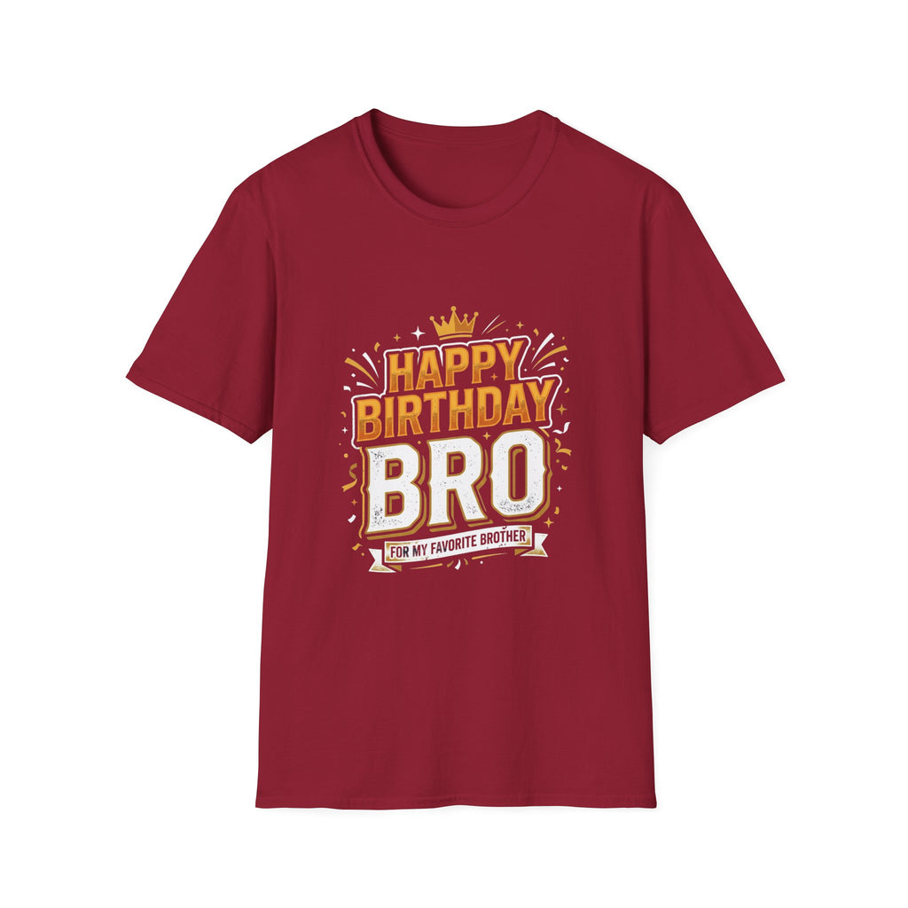 Happy Birthday Bro T-Shirt — Bold Crowned Birthday Tee for Brother