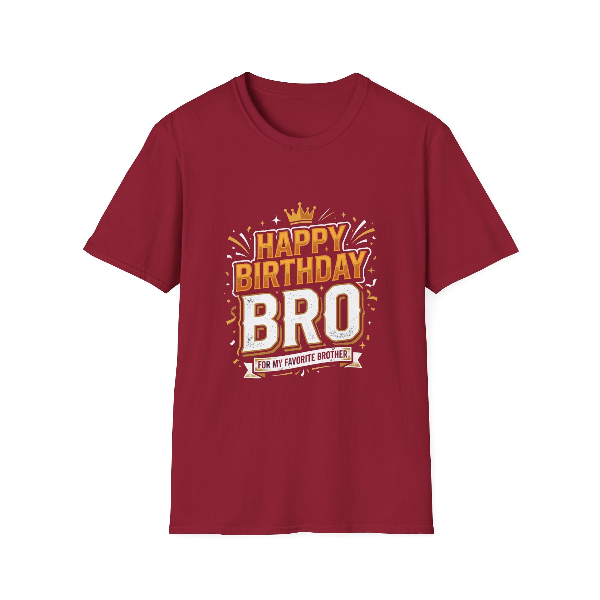 Happy Birthday Bro T-Shirt — Bold Crowned Birthday Tee for Brother