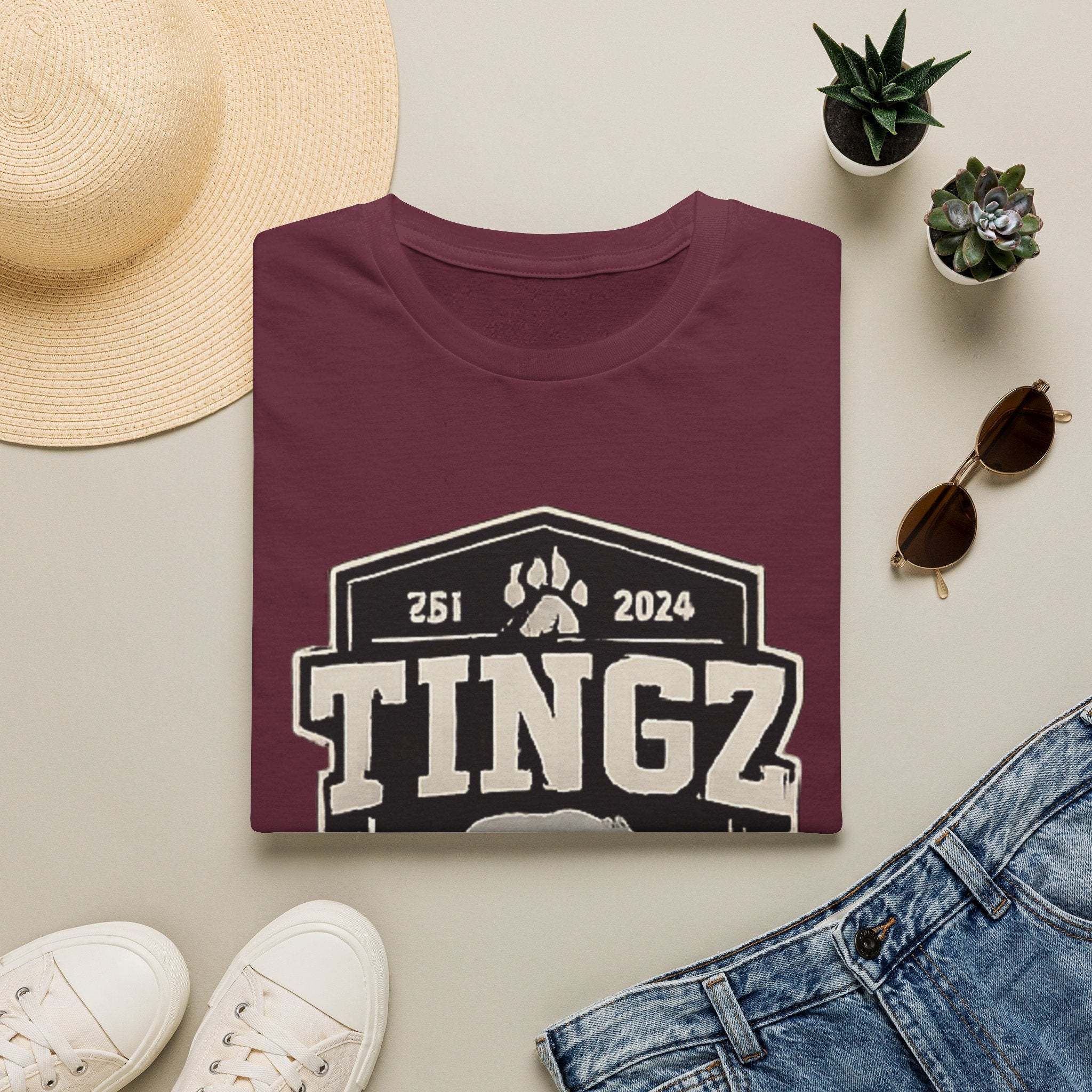 Bear Tingz Logo T‑Shirt — Retro Paw Emblem Tee