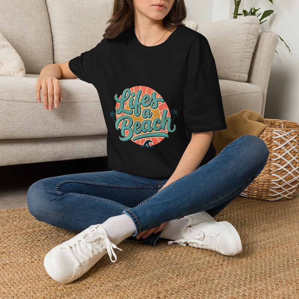 Life's a Beach T-Shirt — Retro Palm Sunset Summer Tee