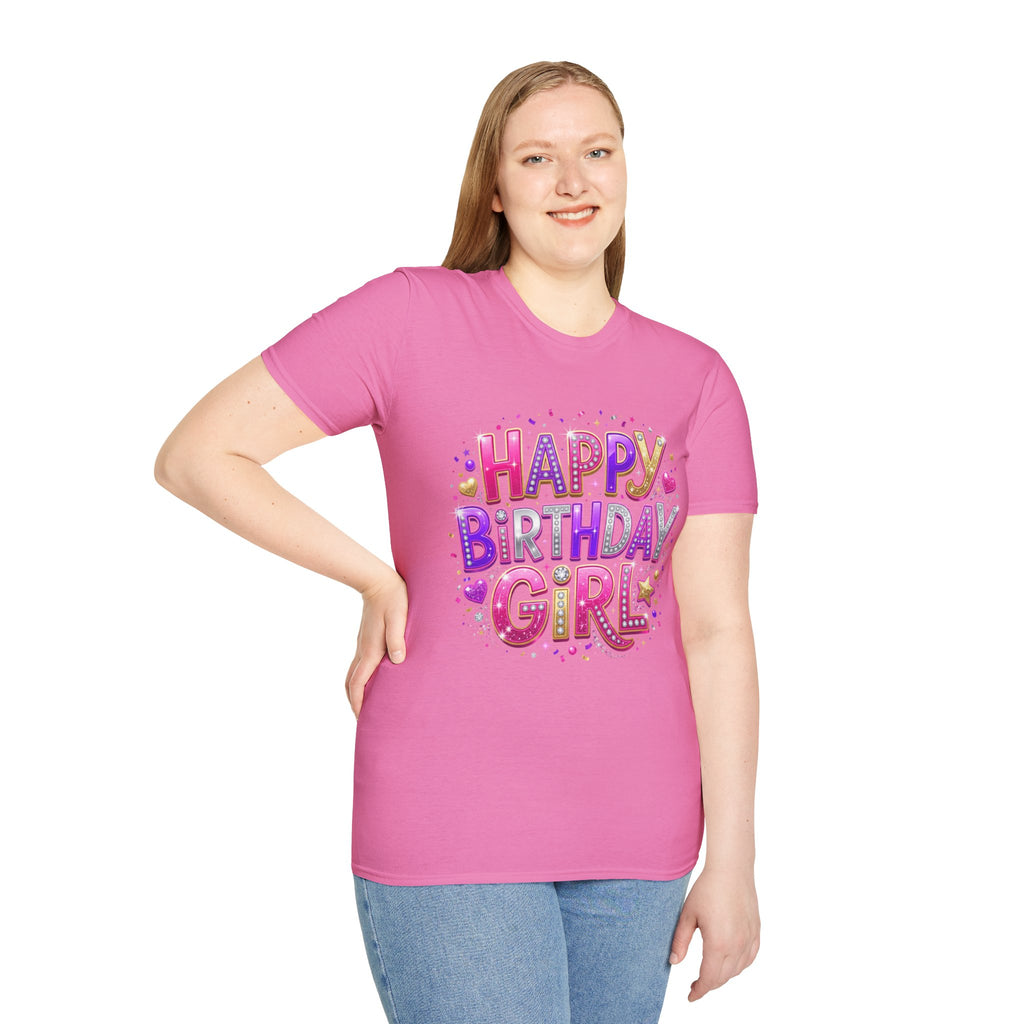 Happy Birthday Girl T-Shirt — Colorful Confetti Party Tee
