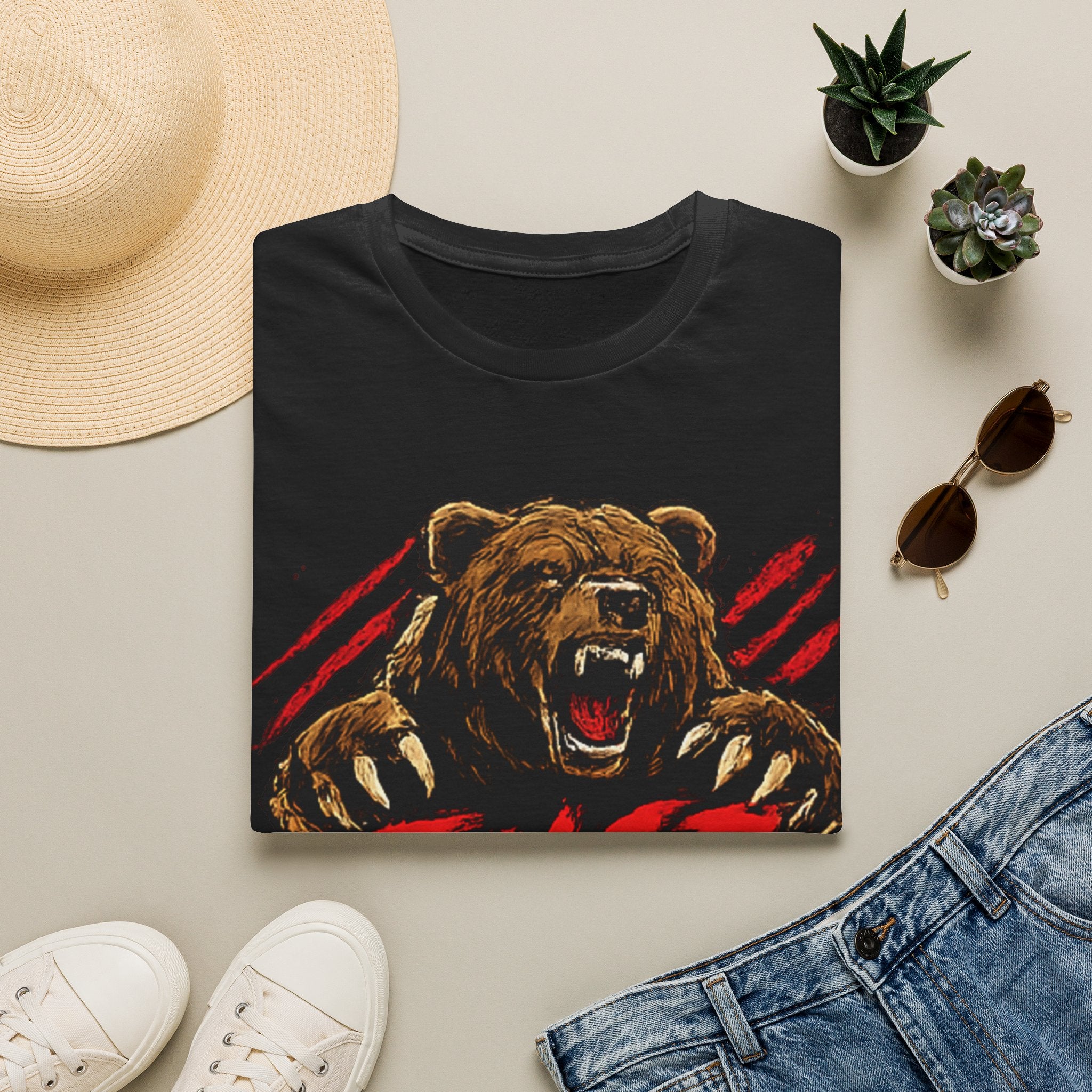 Grizzly Roar T-Shirt — Bold Bear Graphic "TINGZ" Tee
