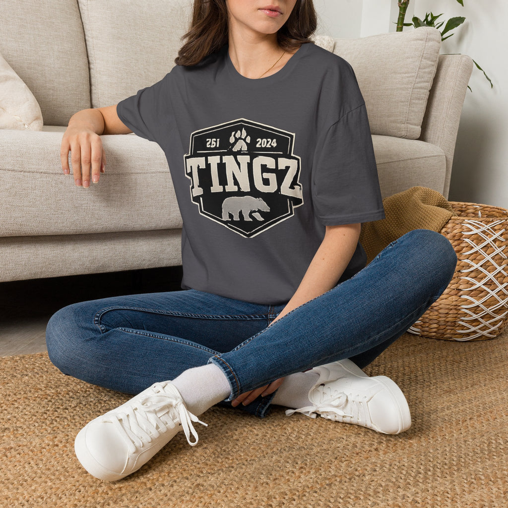 Bear Tingz Logo T‑Shirt — Retro Paw Emblem Tee