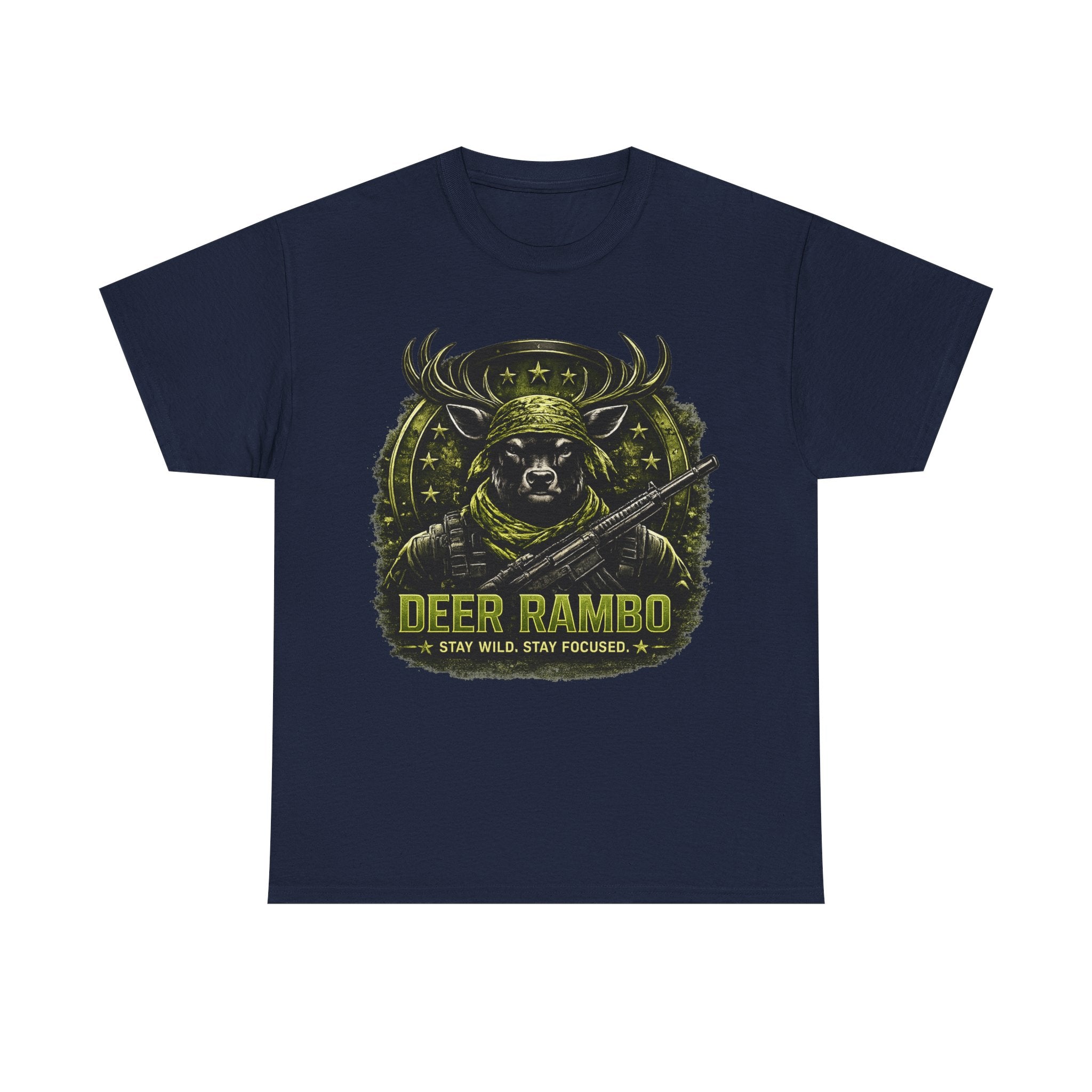 Deer Rambo Camo T-Shirt Hunter Gift | Woodland Deer Shirt | Military Style Tee | Unisex Shirt