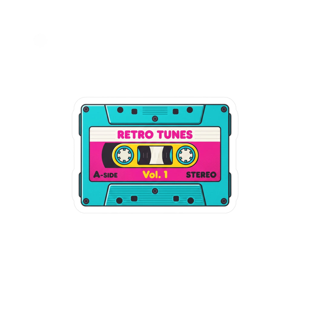 Retro Cassette Tape Vinyl Sticker — 'Retro Tunes Vol. 1' Kiss-Cut
