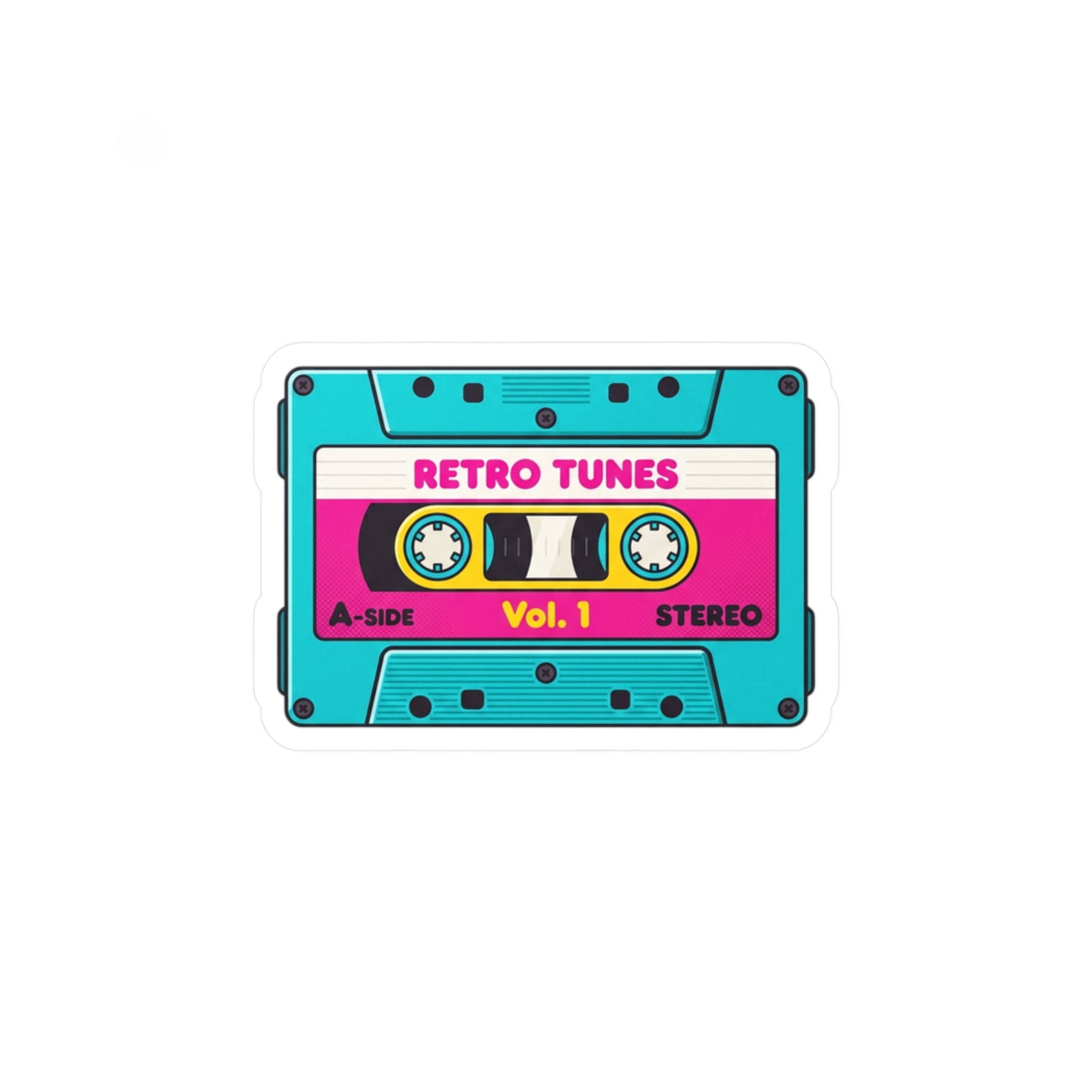 Retro Cassette Tape Vinyl Sticker — 'Retro Tunes Vol. 1' Kiss-Cut