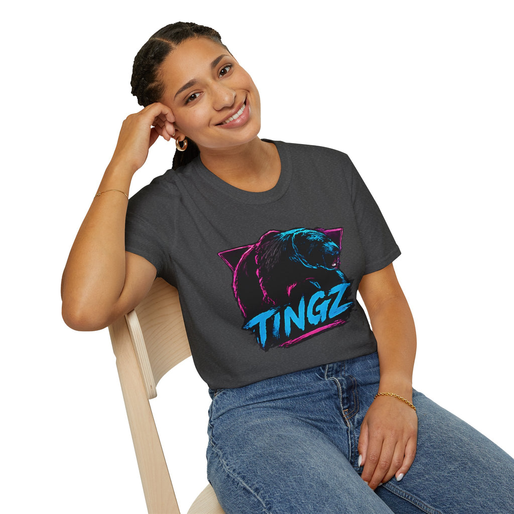 Bear TINGZ Graphic T-Shirt —  Retro Neon Crew Tee